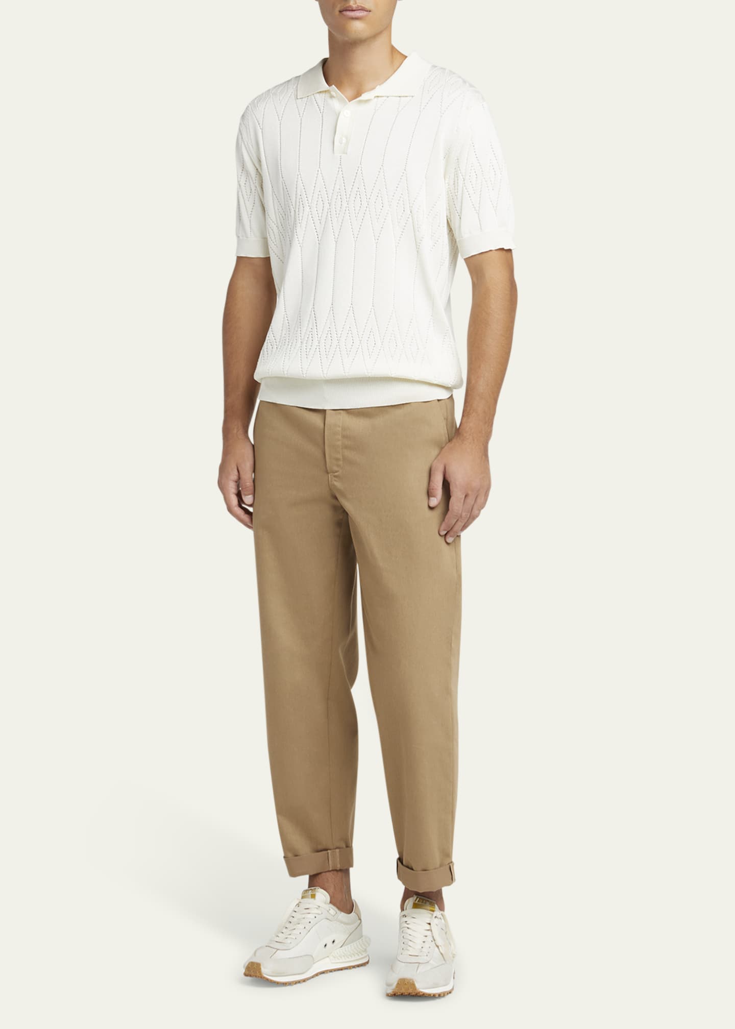Golden Goose Men's Running Marathon Nylon and Leather Runner Sneakers Image 3 of 6