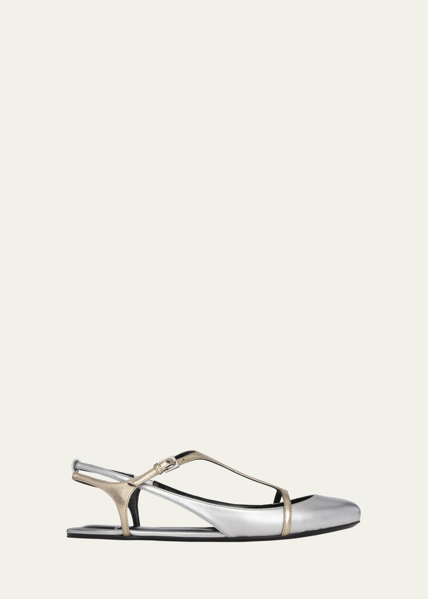Pierre Hardy Rio Bicolor Metallic T-Strap Ballerina Flats