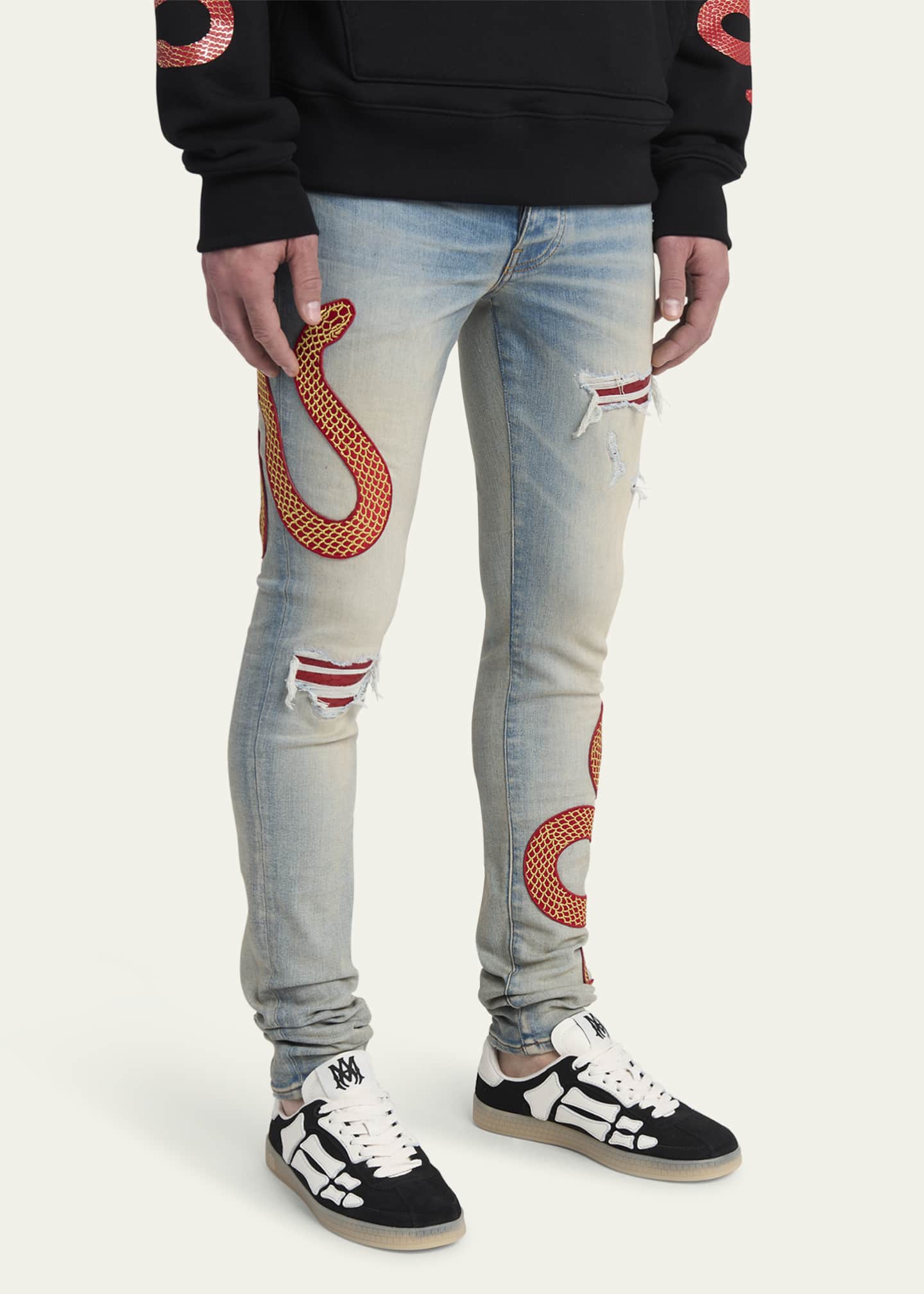 Amiri Men's Pacific Bones Low-Top Sneakers Image 2 of 5