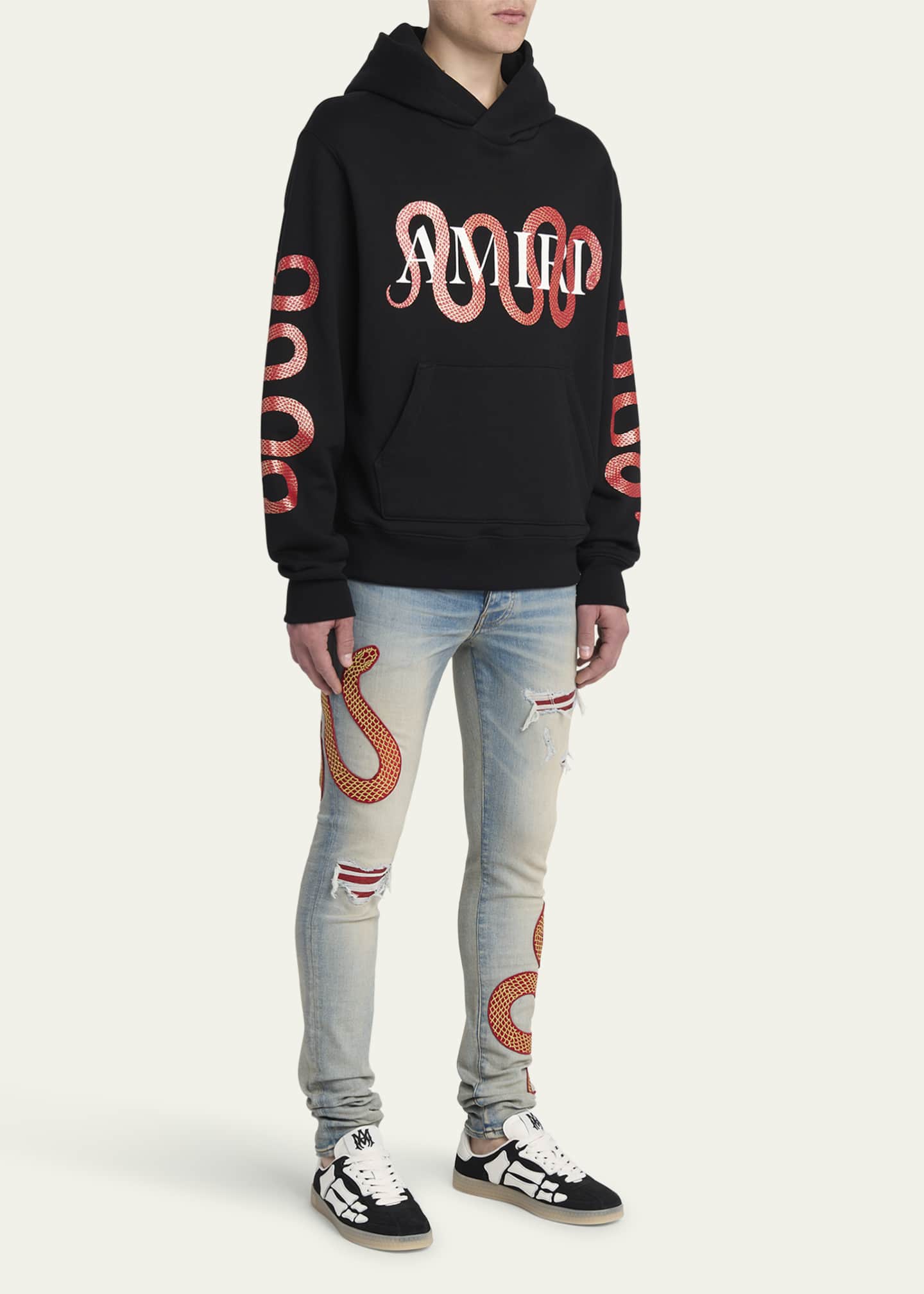 Amiri Men's Pacific Bones Low-Top Sneakers Image 3 of 5
