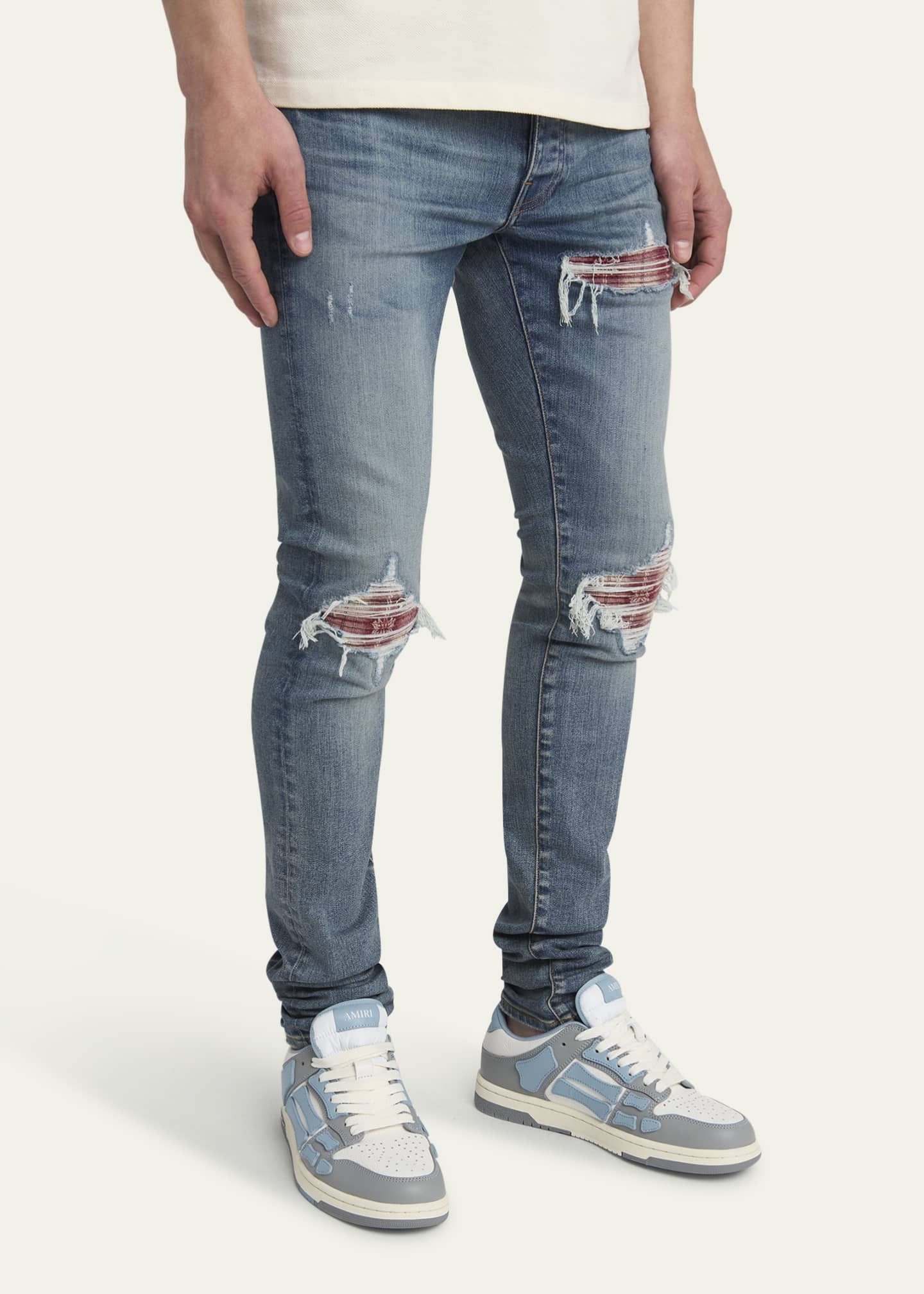 Amiri Men's Varsity Skel Leather Low-Top Sneakers Image 2 of 5