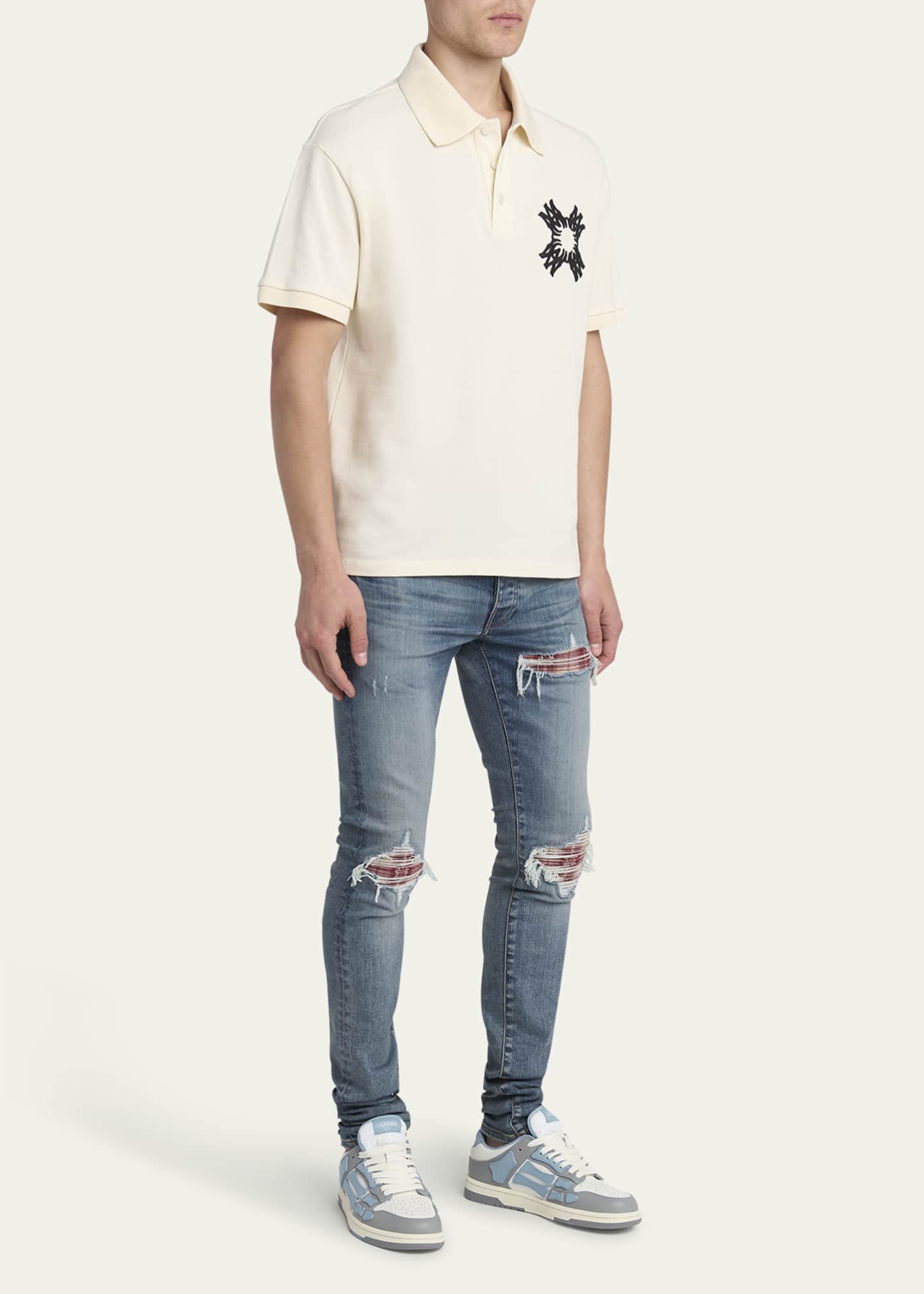 Amiri Men's Varsity Skel Leather Low-Top Sneakers Image 3 of 5