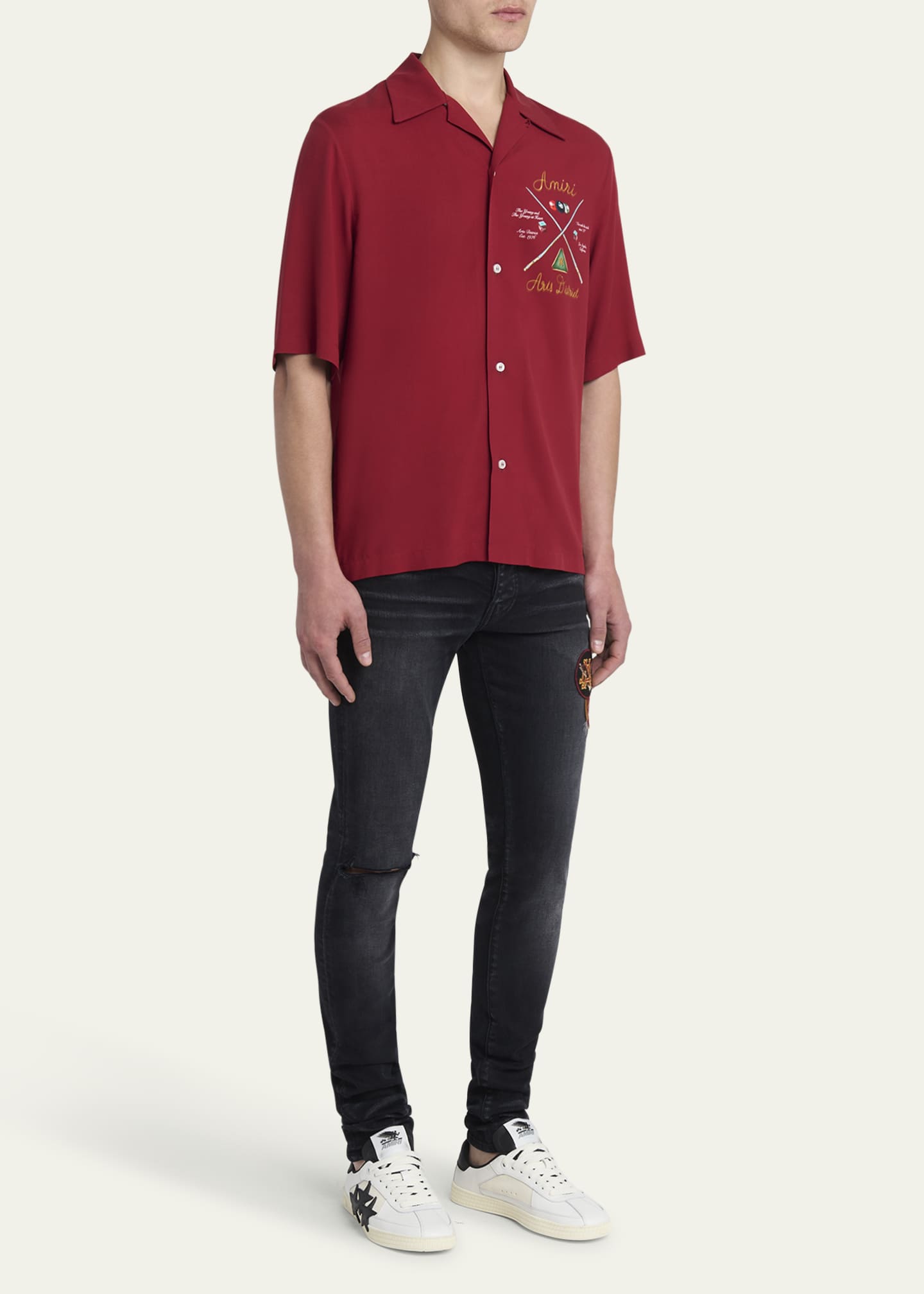 Amiri Men's Pacific Leather Low-Top Sneakers Image 3 of 5