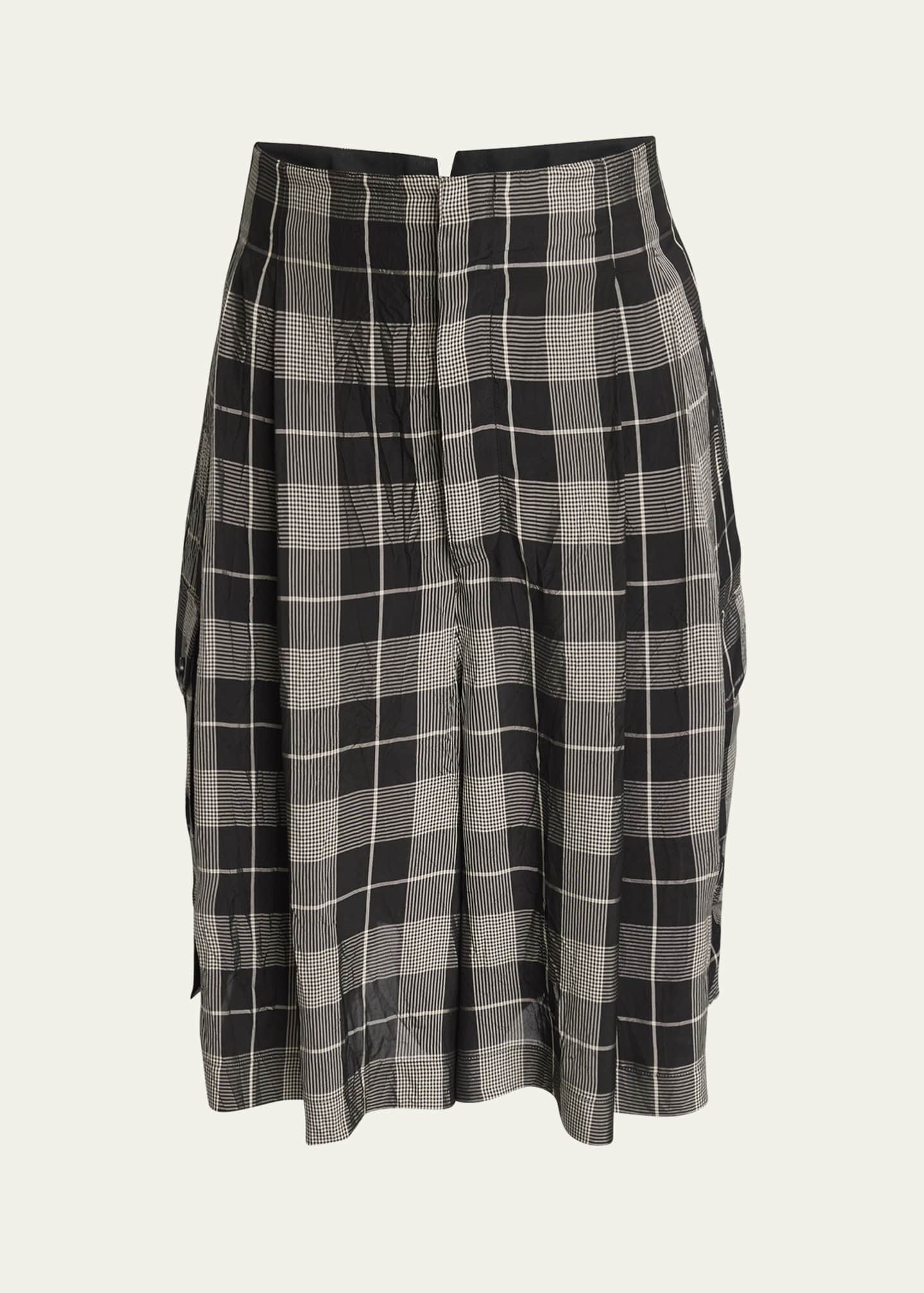 Loewe Men's Pleated Check Shorts Image 1 of 5