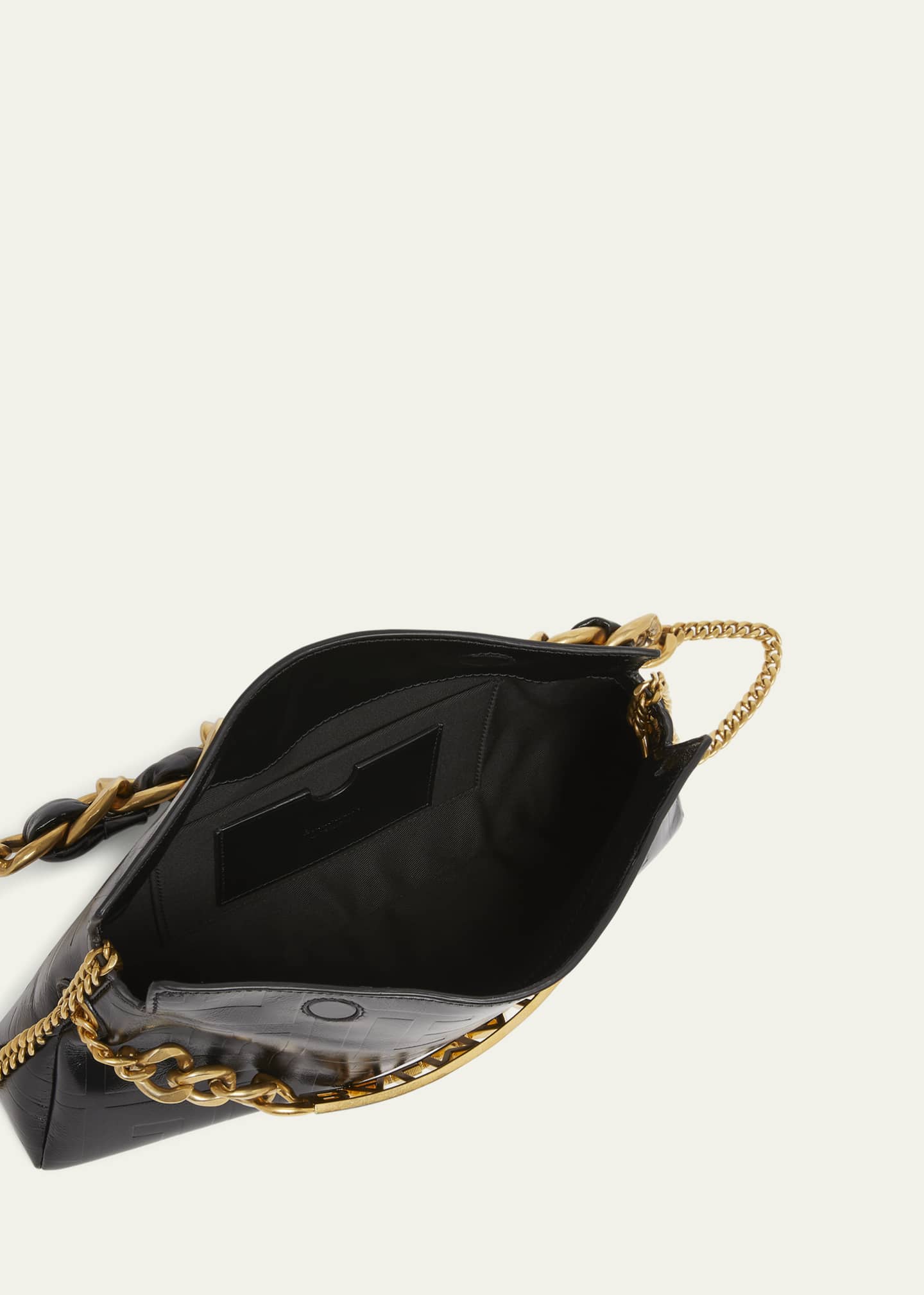Balmain 1945 Pouch Crossbody Bag in PB Embossed Crinkle Leather Image 4 of 6