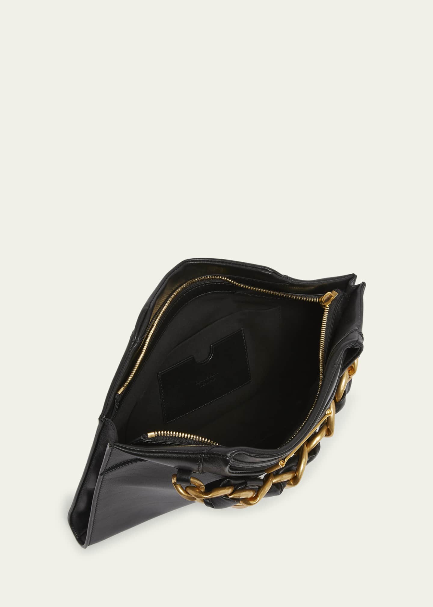 Balmain Crewneck T-Shirt Pouch Clutch Bag in Calfskin Image 4 of 6