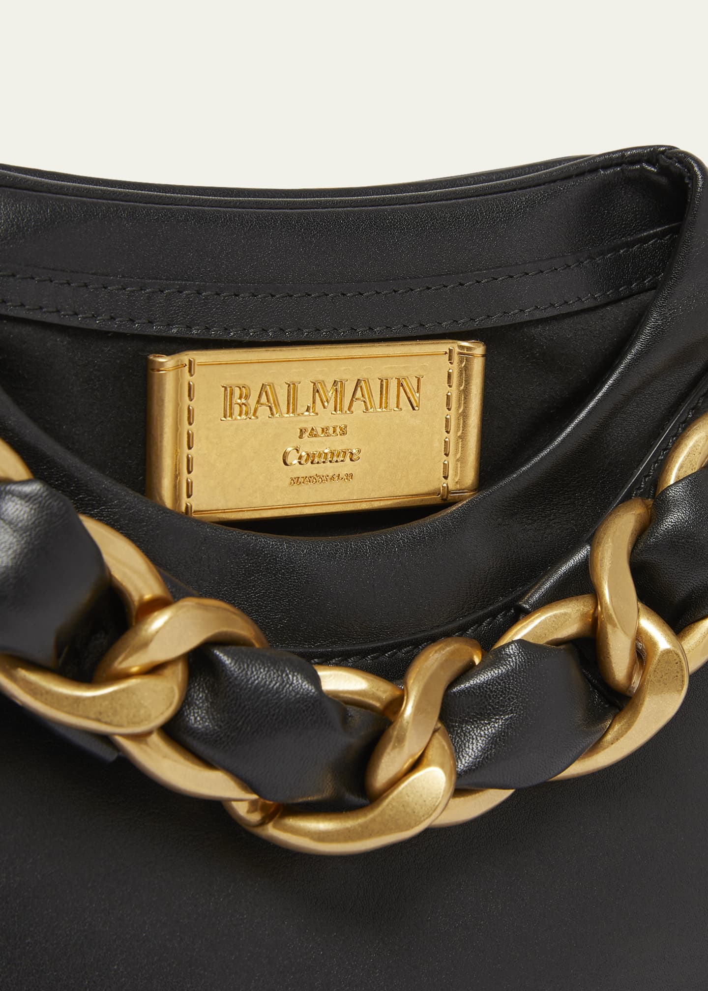 Balmain Crewneck T-Shirt Pouch Clutch Bag in Calfskin Image 6 of 6
