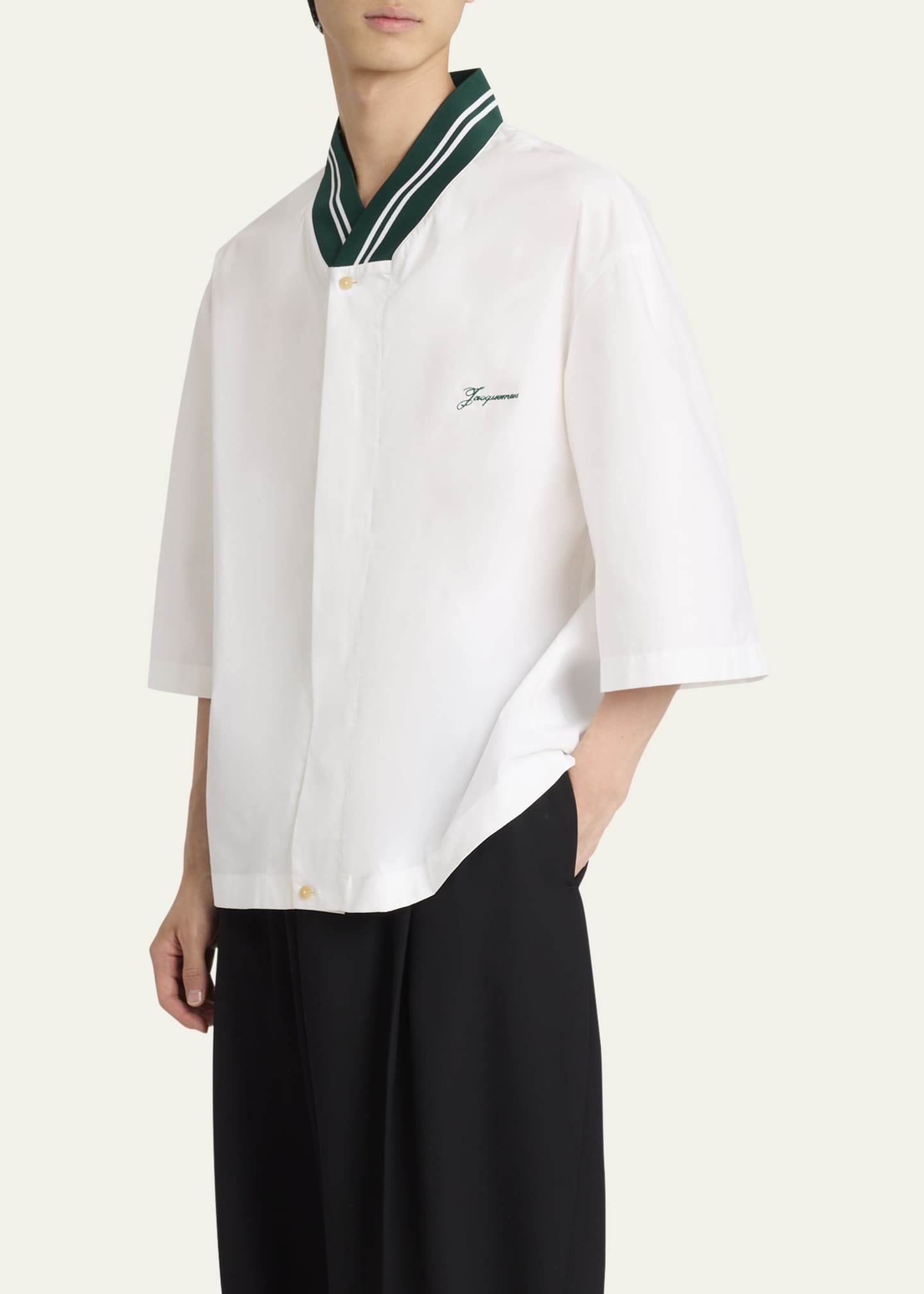 Jacquemus Men's Button-Down Baseball Shirt Image 4 of 5