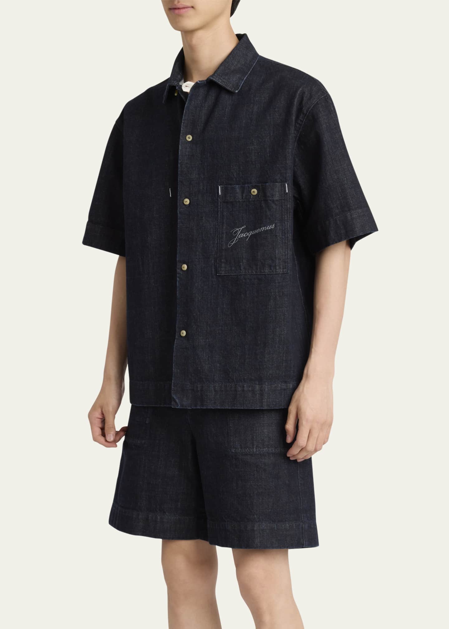 Jacquemus Men's de-Nîmes Denim Shirt Image 4 of 5