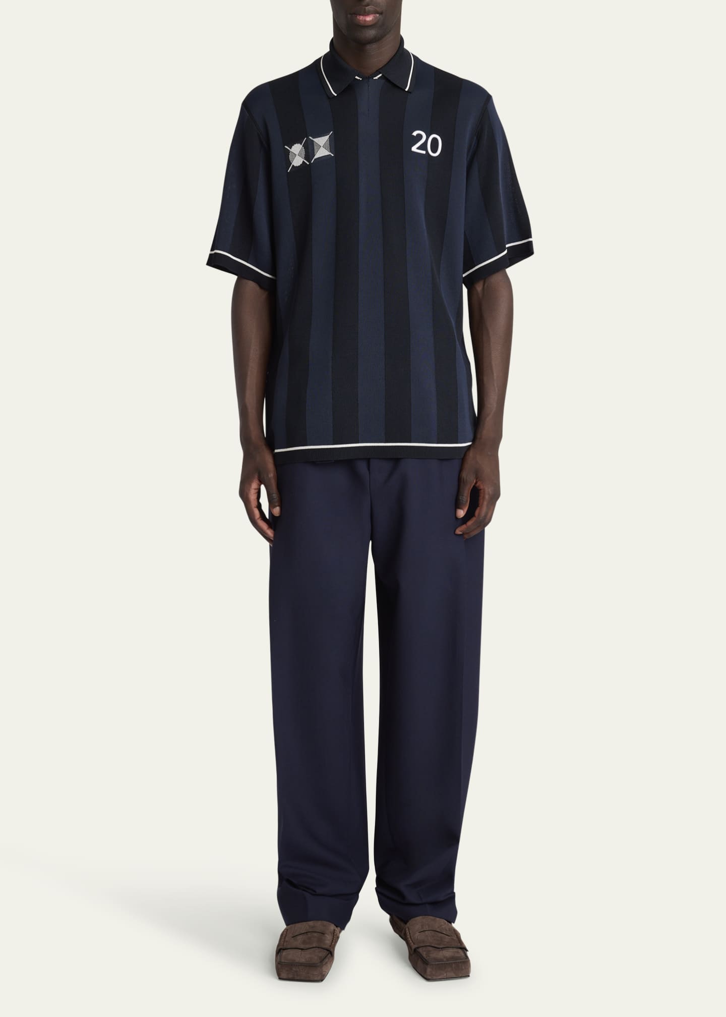 Jacquemus Men's Striped Club Polo Shirt Image 2 of 5