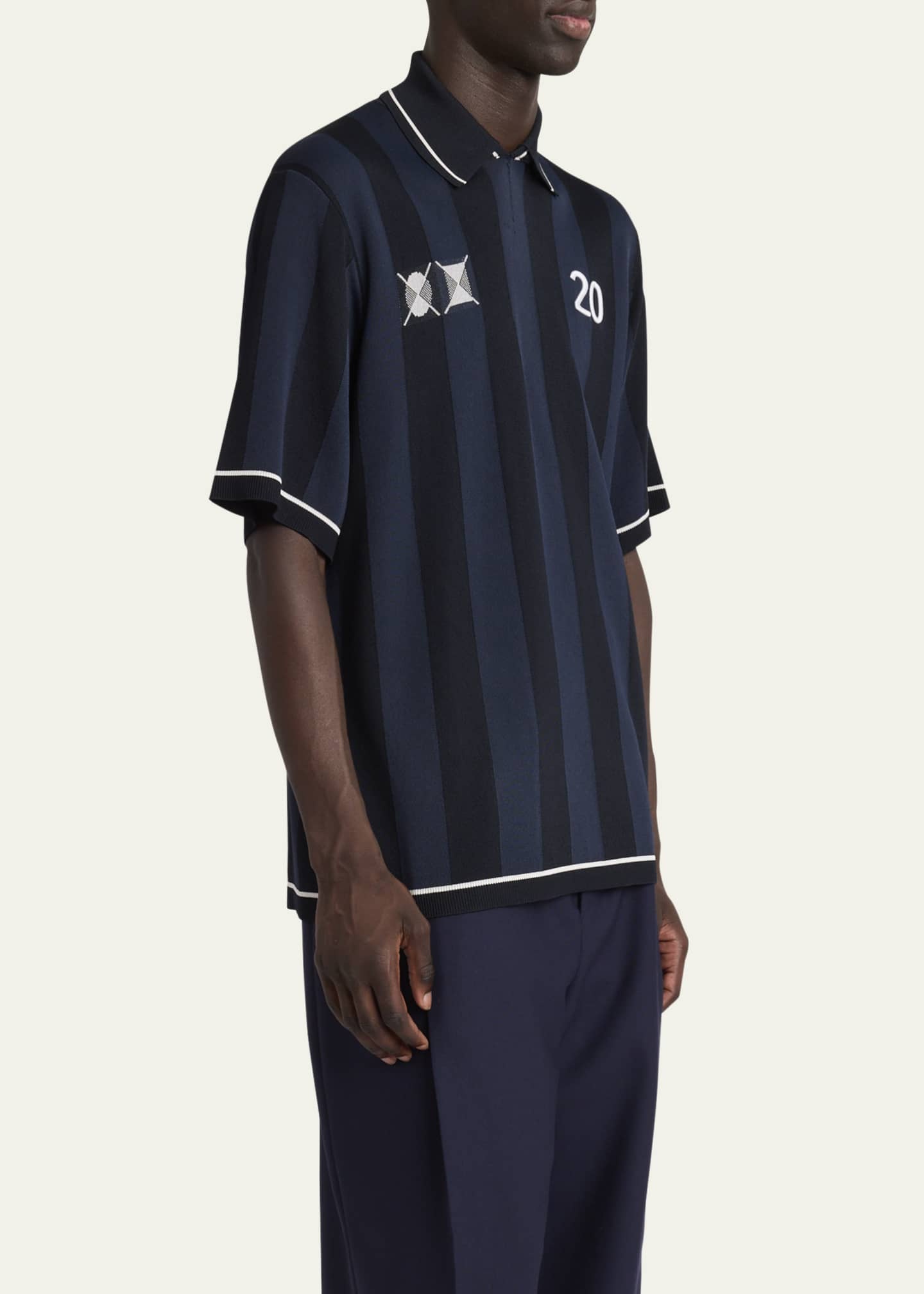 Jacquemus Men's Striped Club Polo Shirt Image 4 of 5
