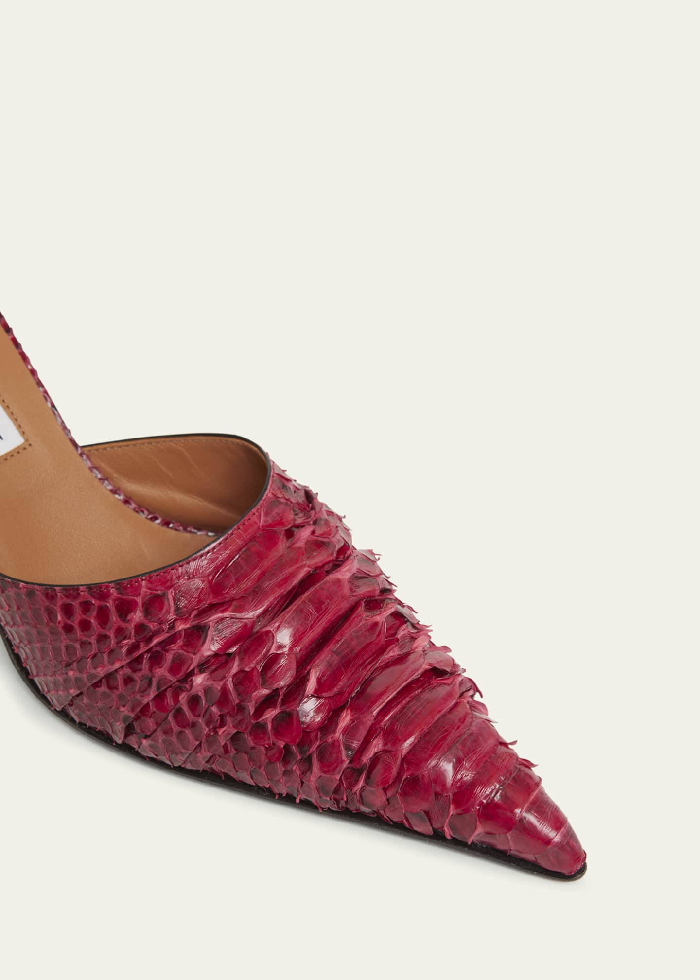 Alexander McQueen Ruched Python Mule Pumps Bergdorf Goodman