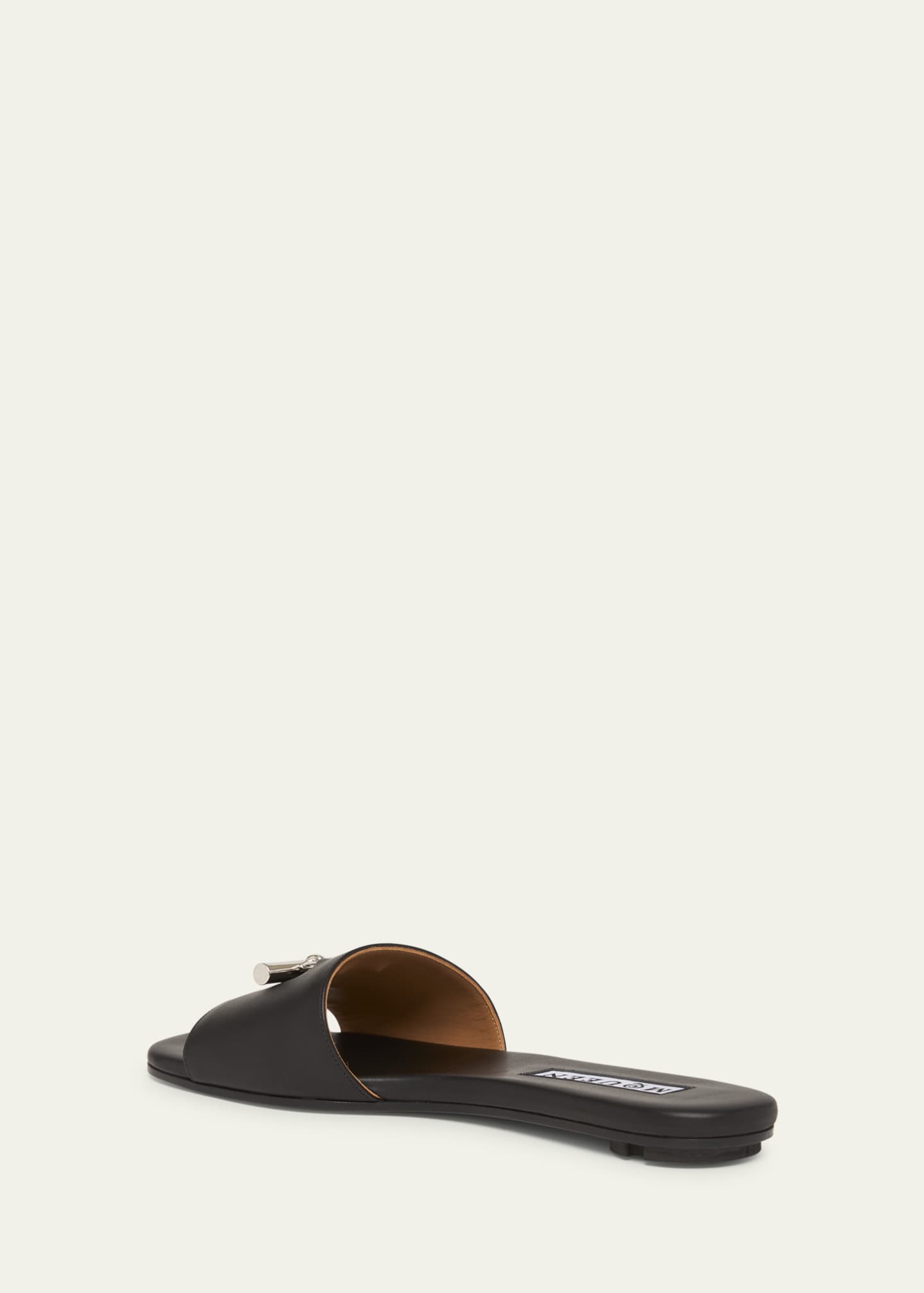 McQueen Leather Cross-Bar Slide Sandals Image 4 of 5