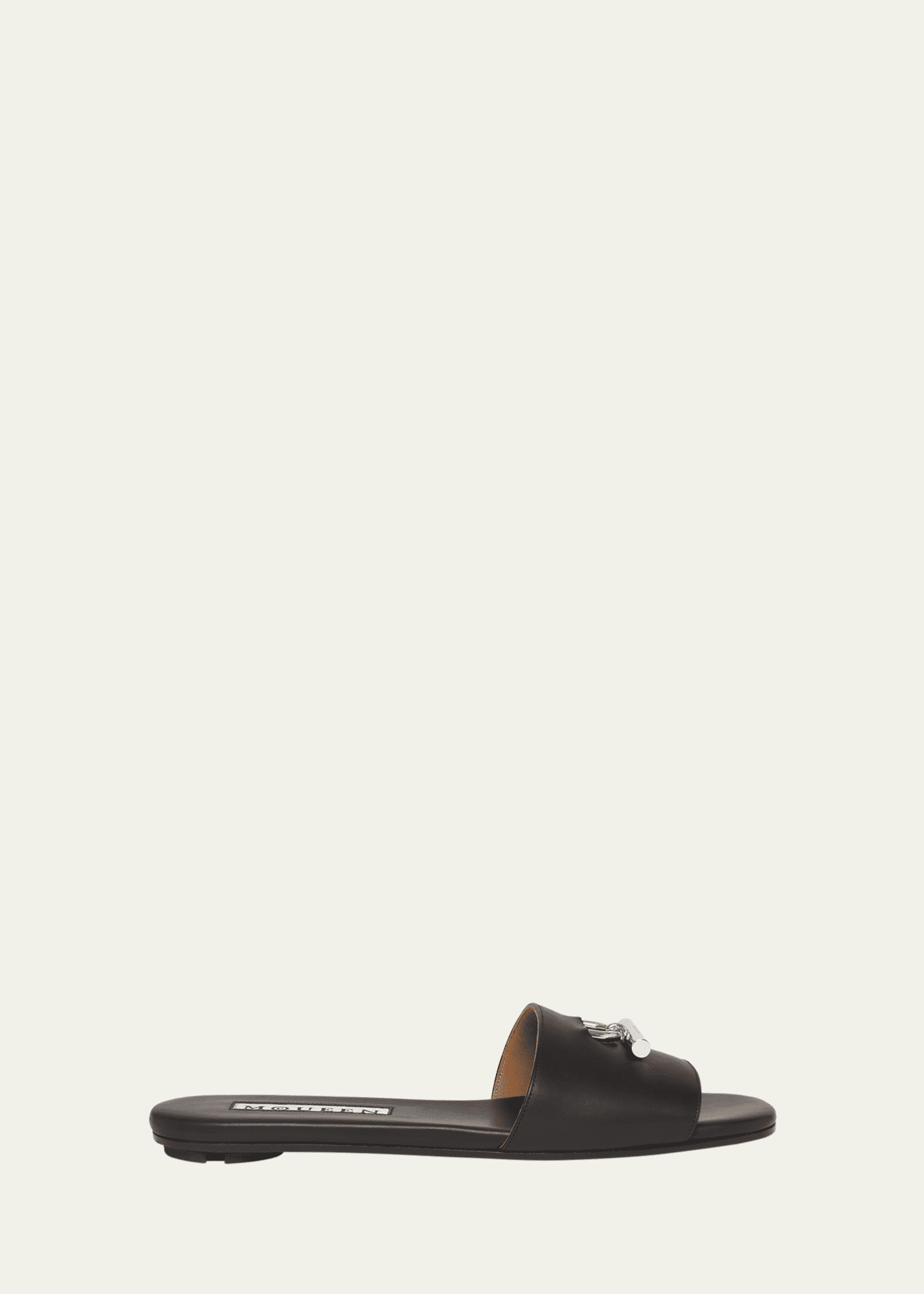 McQueen Leather Cross-Bar Slide Sandals Image 1 of 5