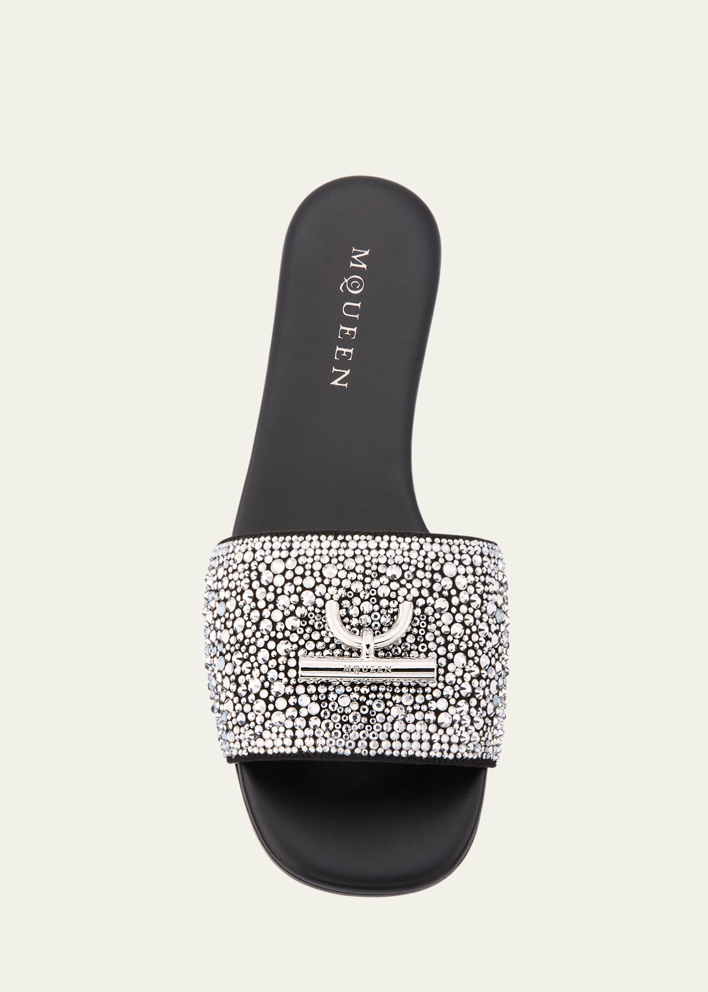 McQueen Crystal Bar Flat Slide Sandals Image 6 of 6
