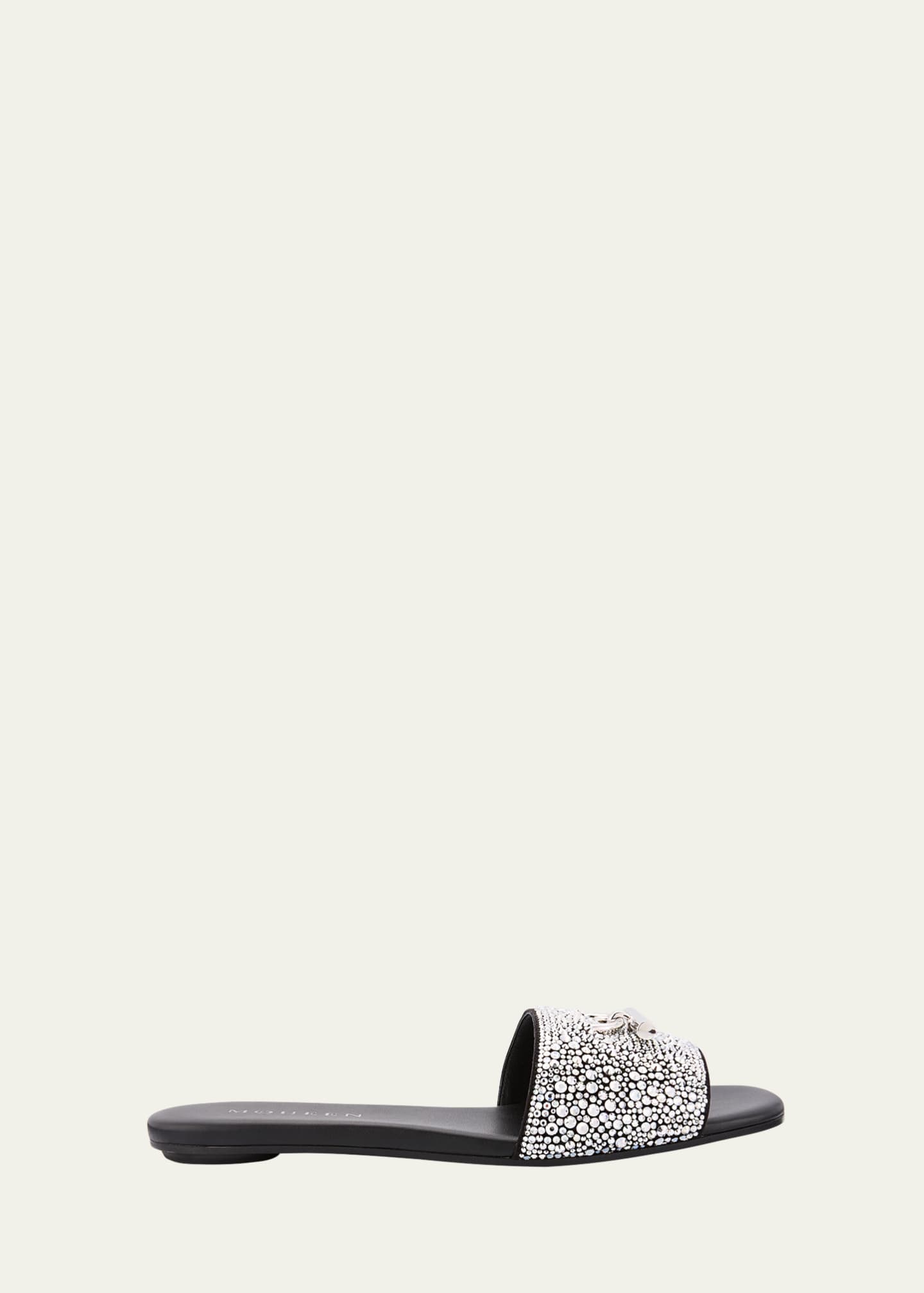 McQueen Crystal Bar Flat Slide Sandals Image 1 of 6
