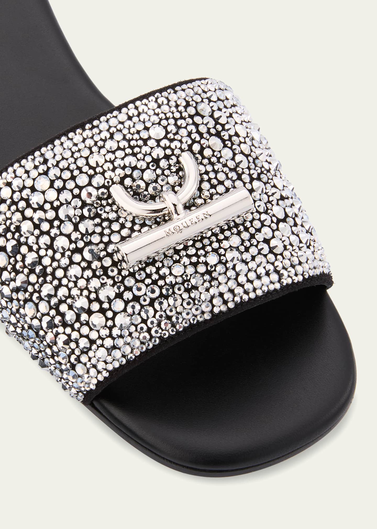 McQueen Crystal Bar Flat Slide Sandals Image 5 of 6