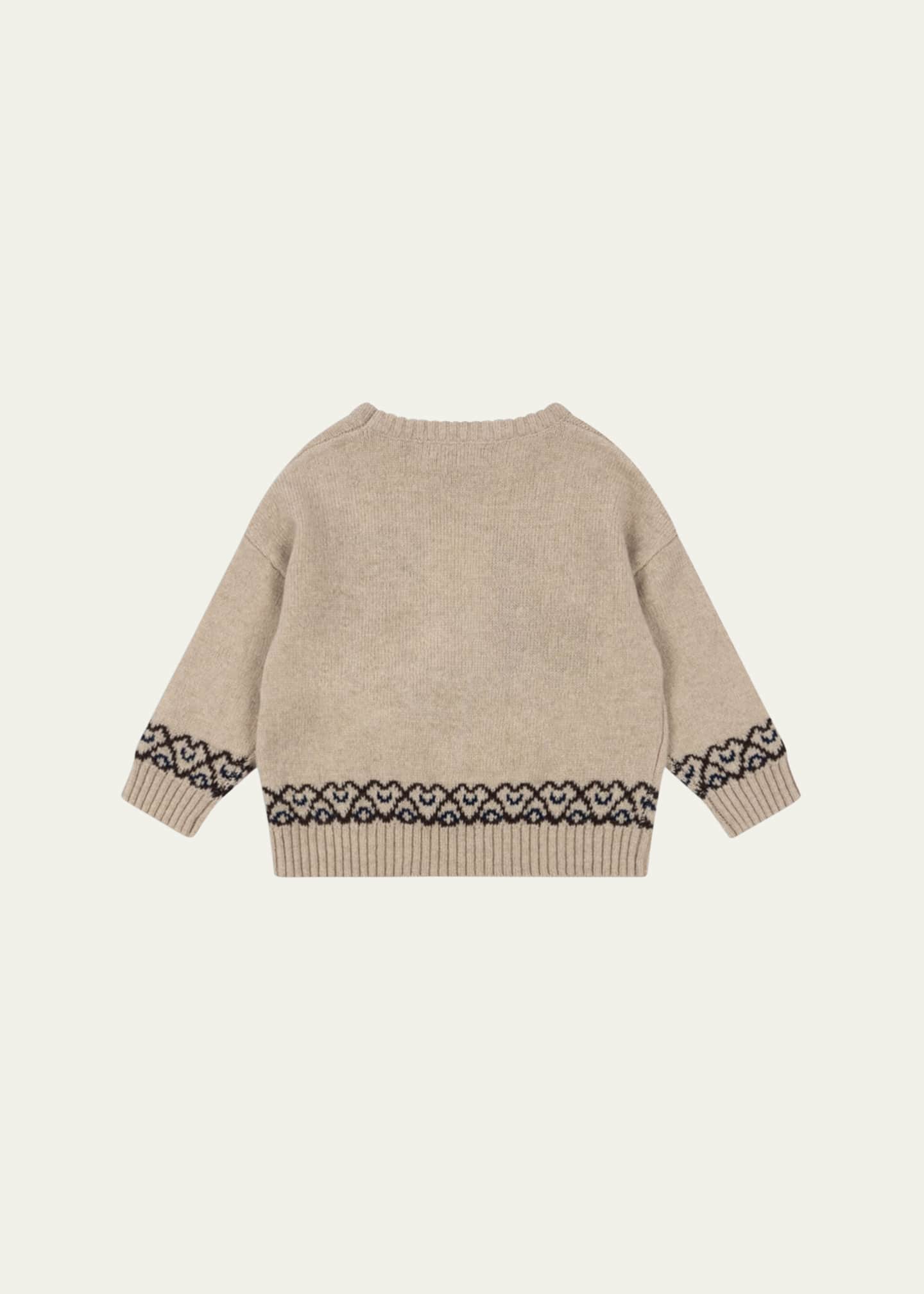 Konges Slojd Girl's Carola Floral Intarsia Sweater, Size 9M-10 Image 2 of 3