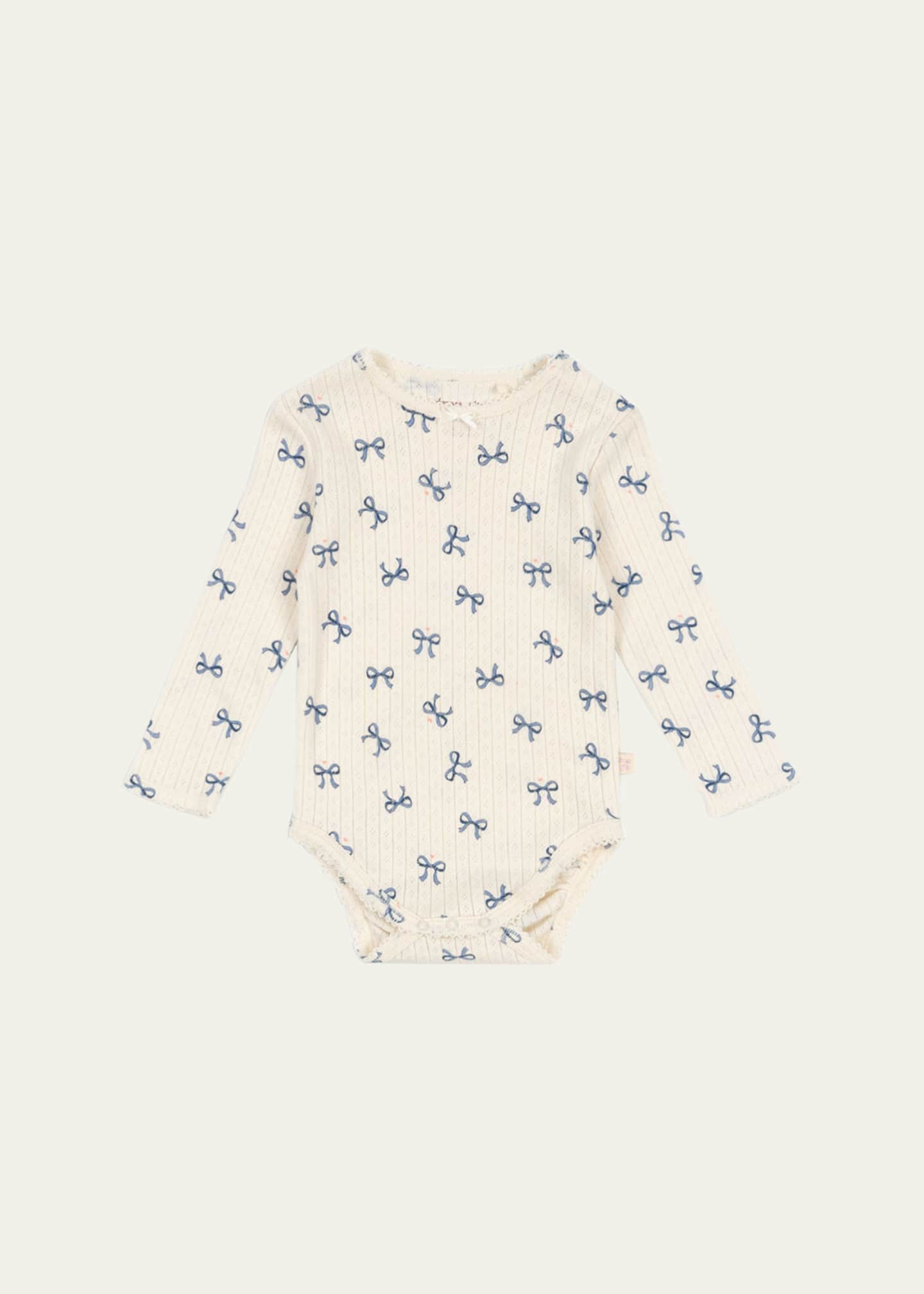 Konges Slojd Girl's Minnie Bow-Print Bodysuit, Size Newborn-9M Image 1 of 3