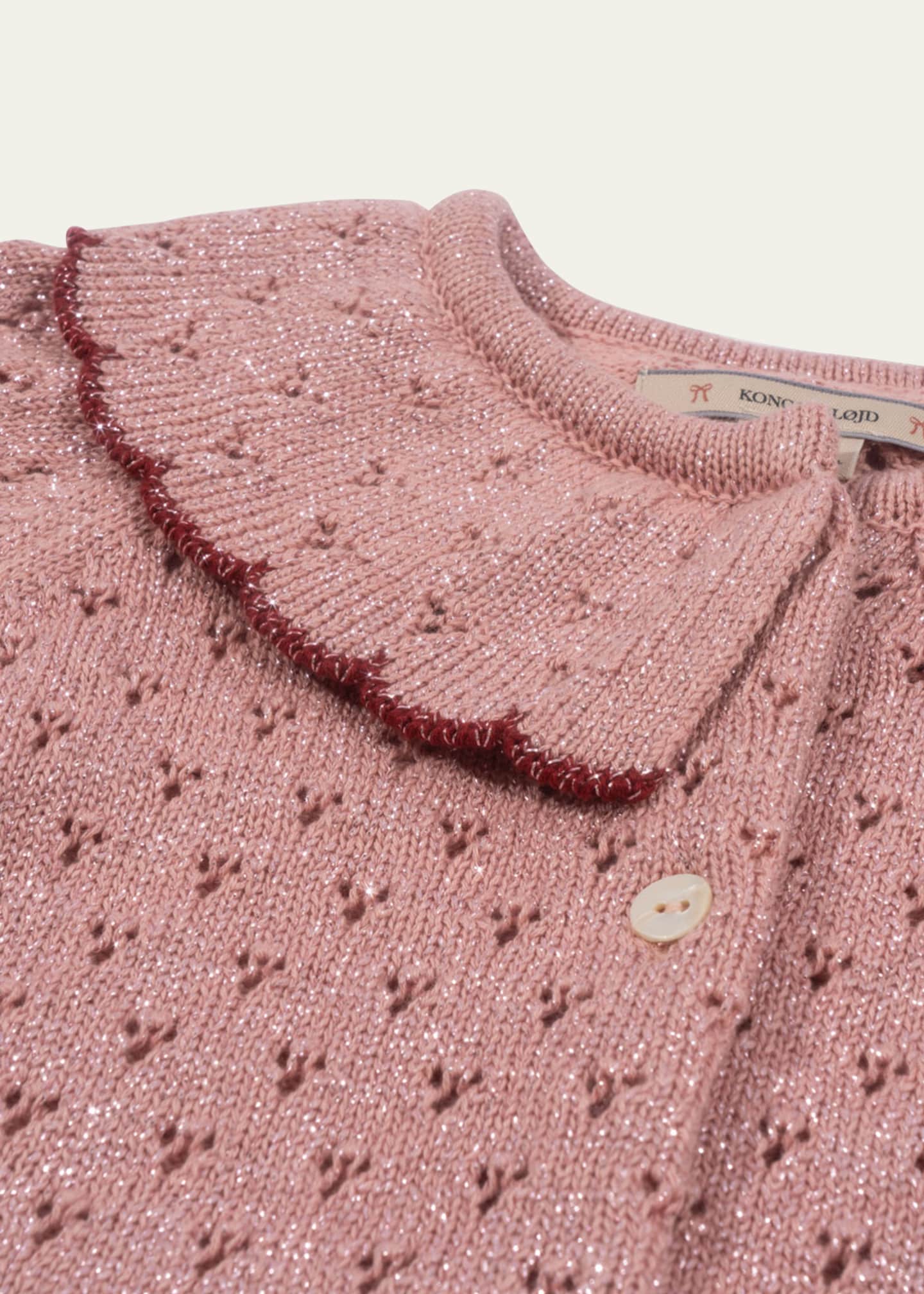 Konges Slojd Girl's Scallop-Trim Holiday Cardigan, Size 9M-10 Image 3 of 3