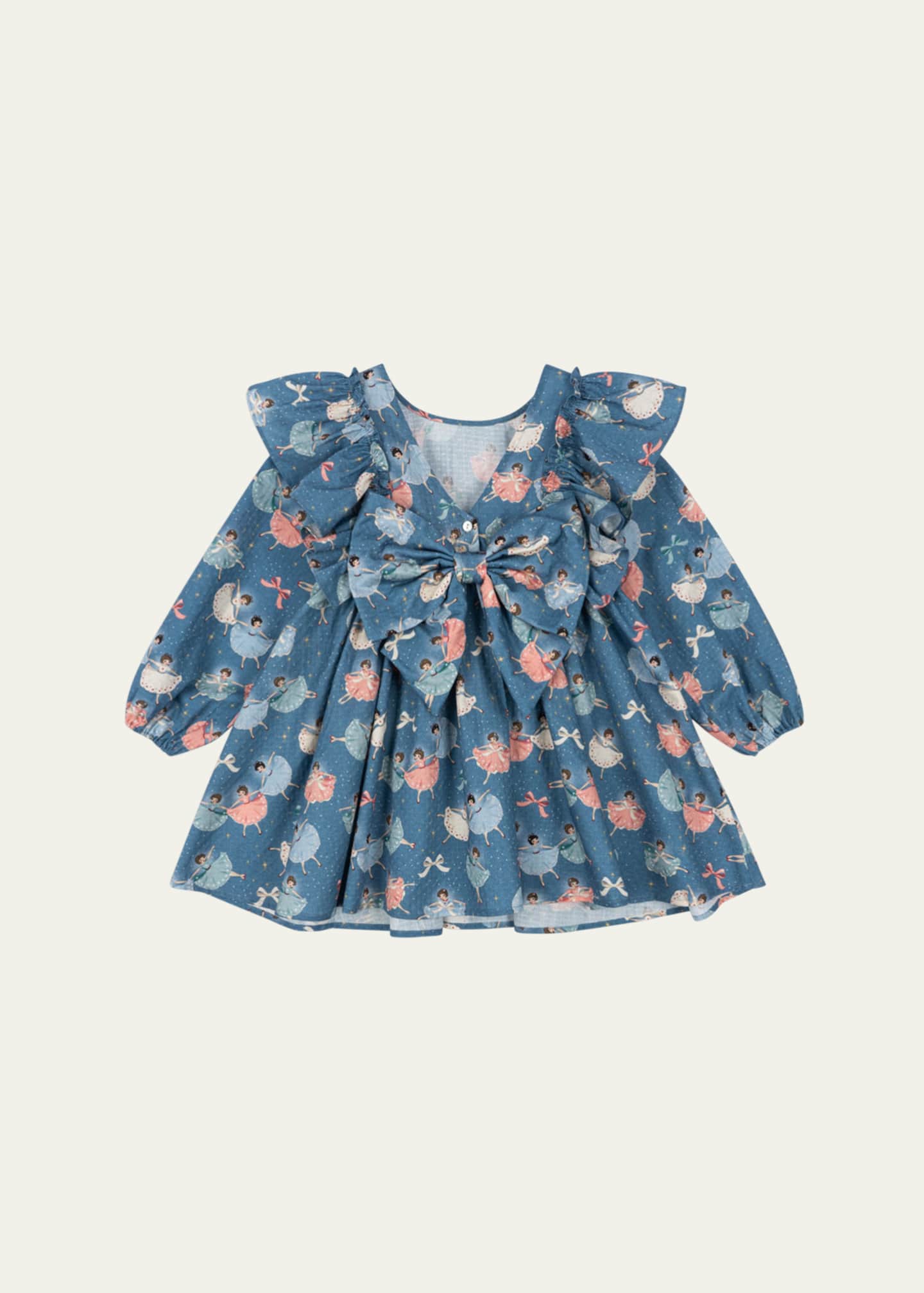Konges Slojd Evia Ballerina & Bow Ruffle Trim Dress, Size 18M-10 Image 2 of 2