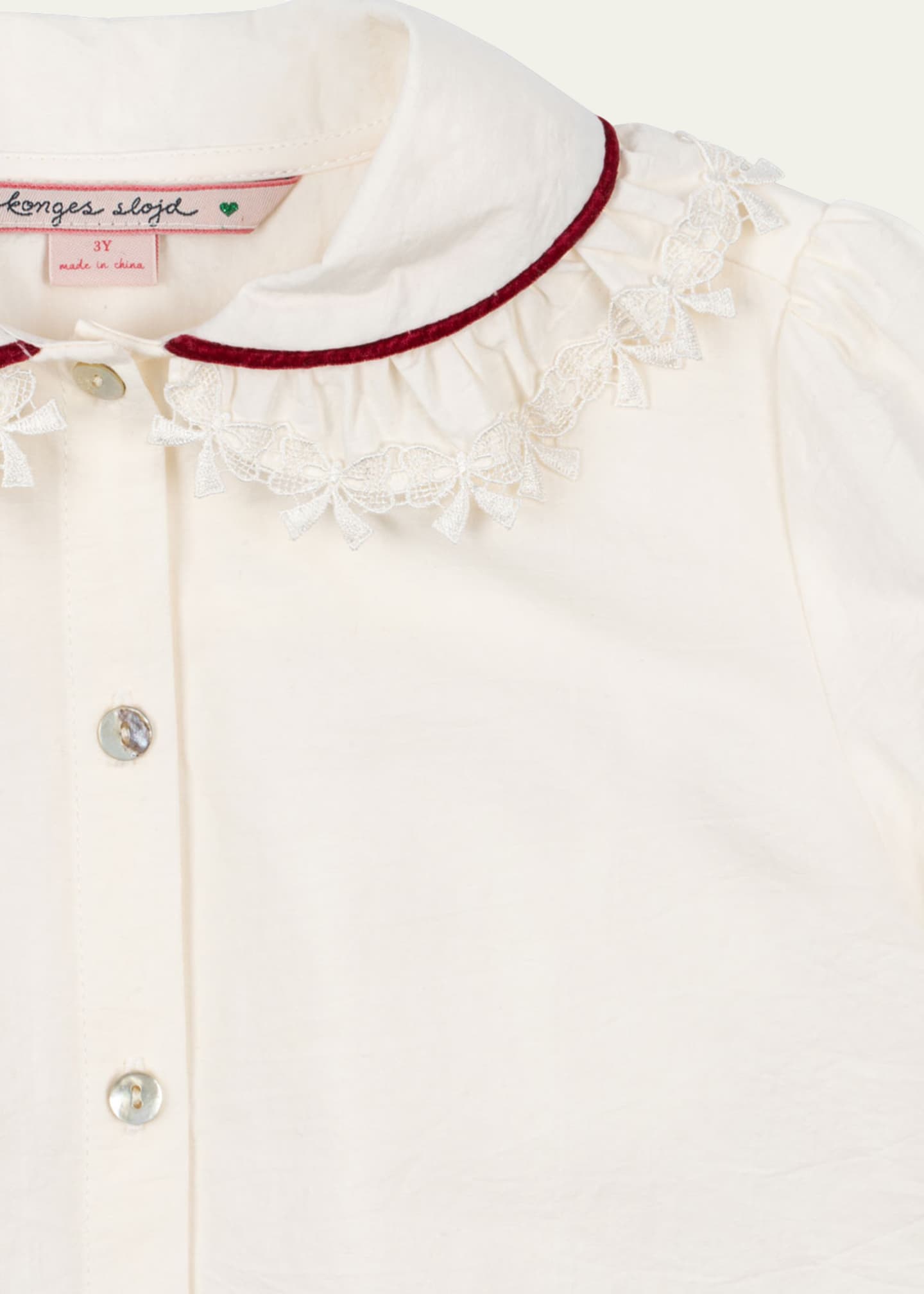 Konges Slojd Girl's Ria Button Down Blouse, Size 18M-10 Image 3 of 3