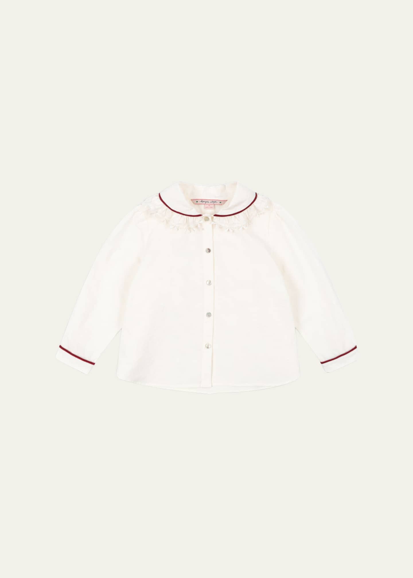 Konges Slojd Girl's Ria Button Down Blouse, Size 18M-10 Image 1 of 3
