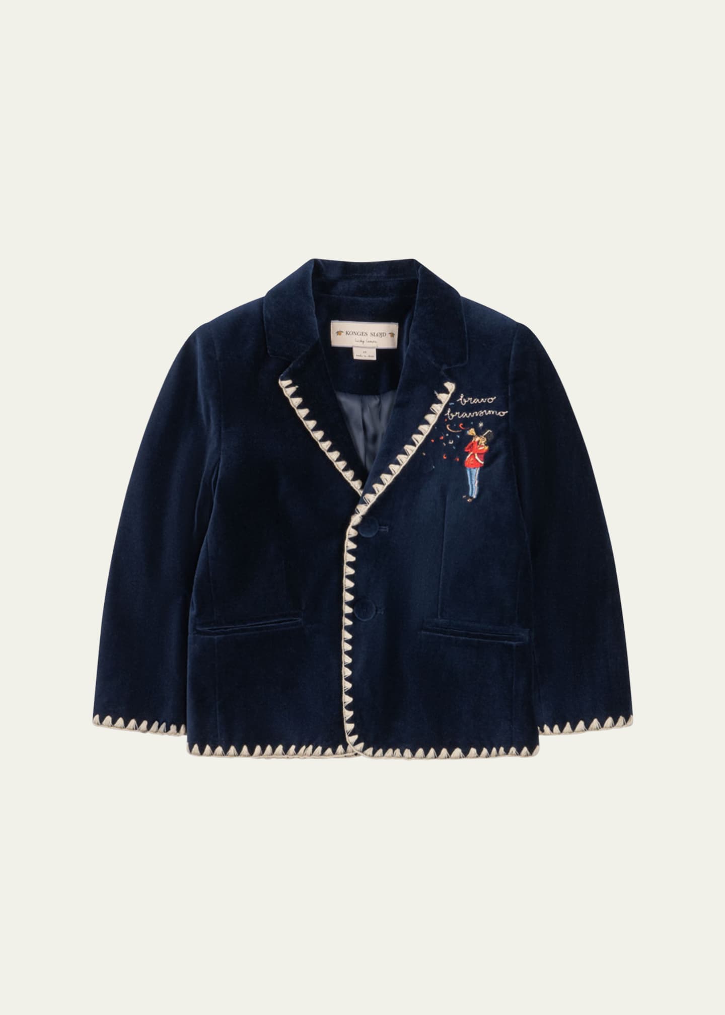 Konges Slojd Boy's Rocky Embroidered Blanket-Stitch Blazer, 18M-10 Image 1 of 3