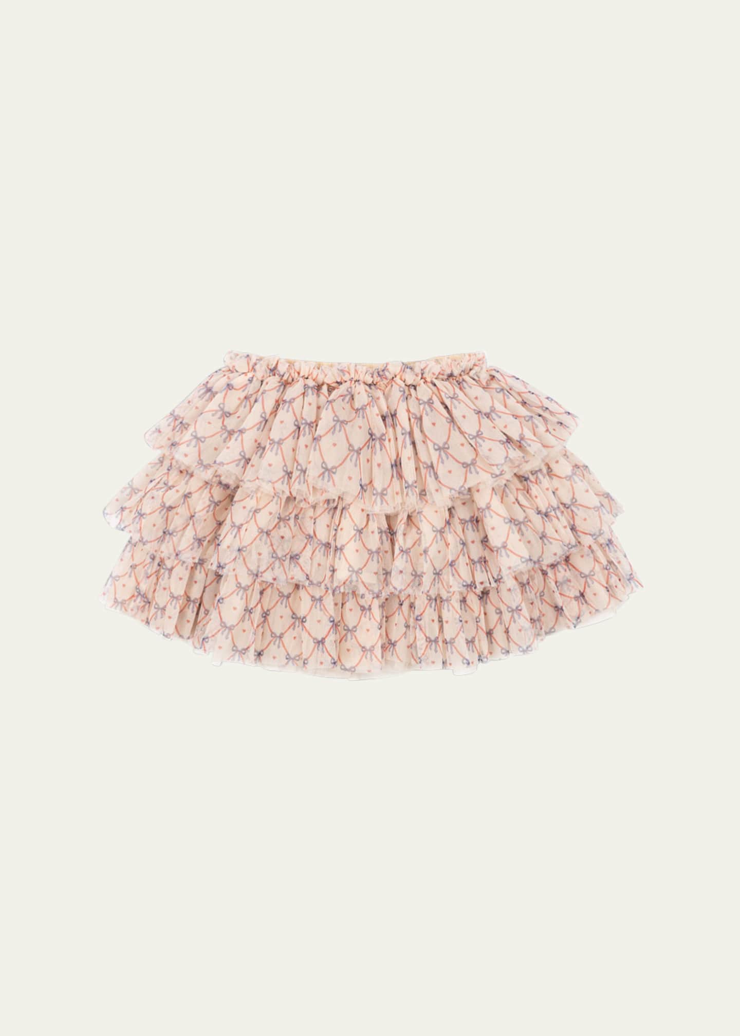 Konges Slojd Girl's Fay Bow Tiered Tulle Skirt Image 2 of 2