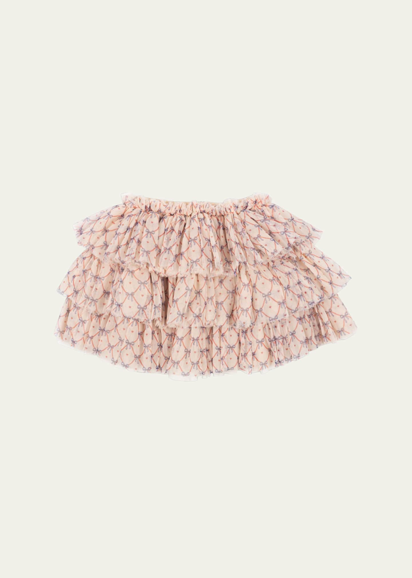 Konges Slojd Girl's Fay Bow Tiered Tulle Skirt Image 1 of 2