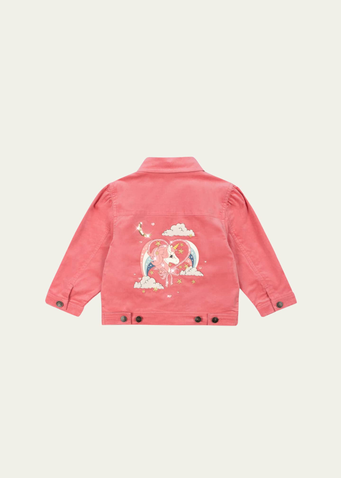 Konges Slojd Girl's Lucky Embroidered Unicorn-Print Jacket, Size 2-10 Image 2 of 2