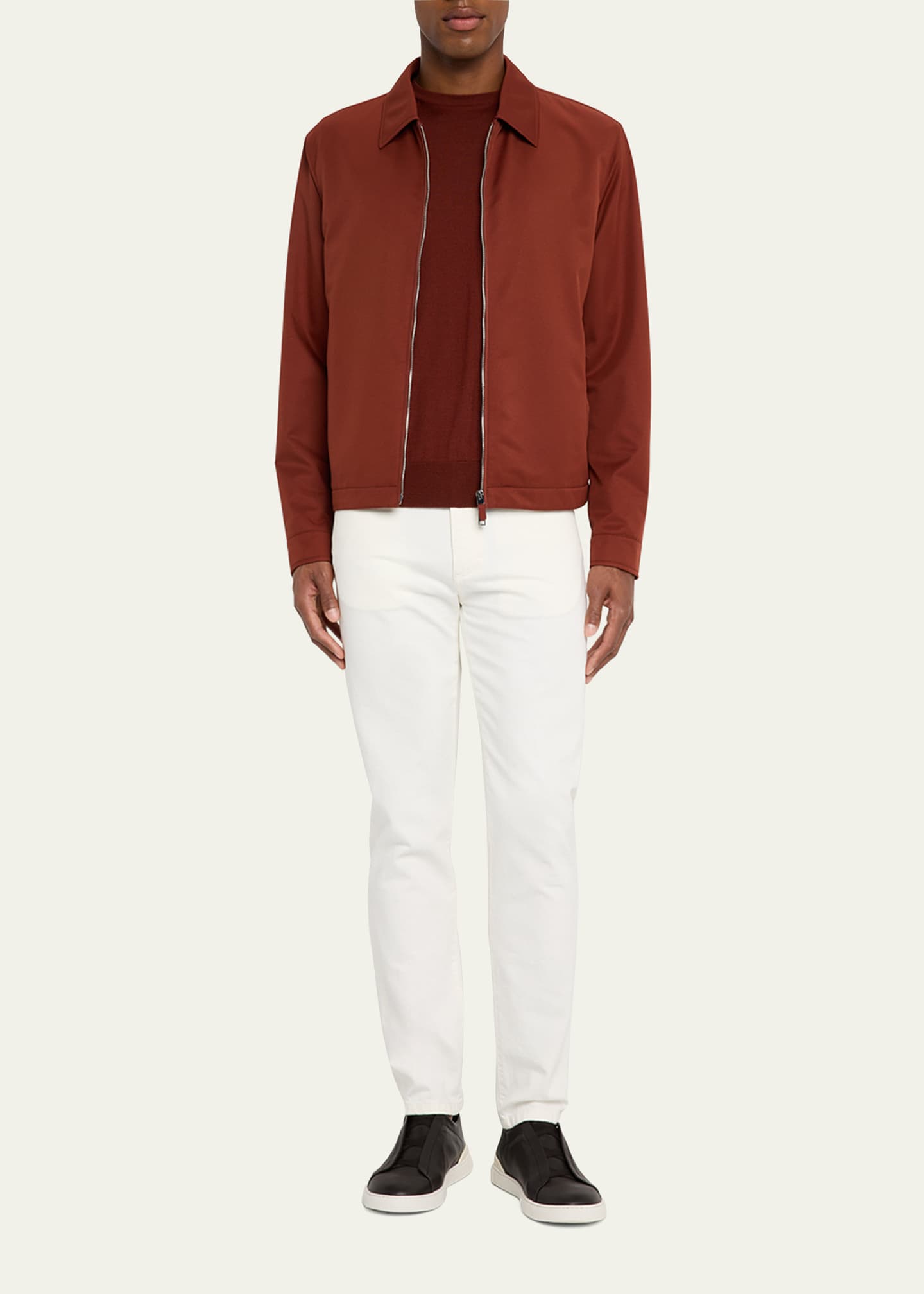ZEGNA Men's Microfiber Full-Zip Blouson Image 2 of 5