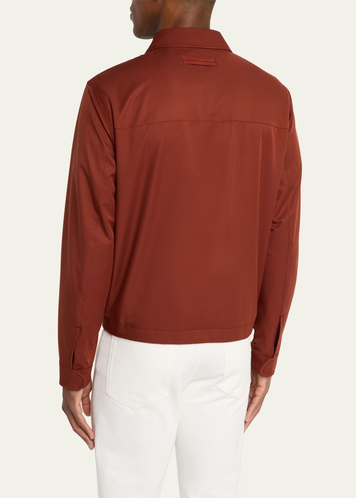 ZEGNA Men's Microfiber Full-Zip Blouson Image 3 of 5
