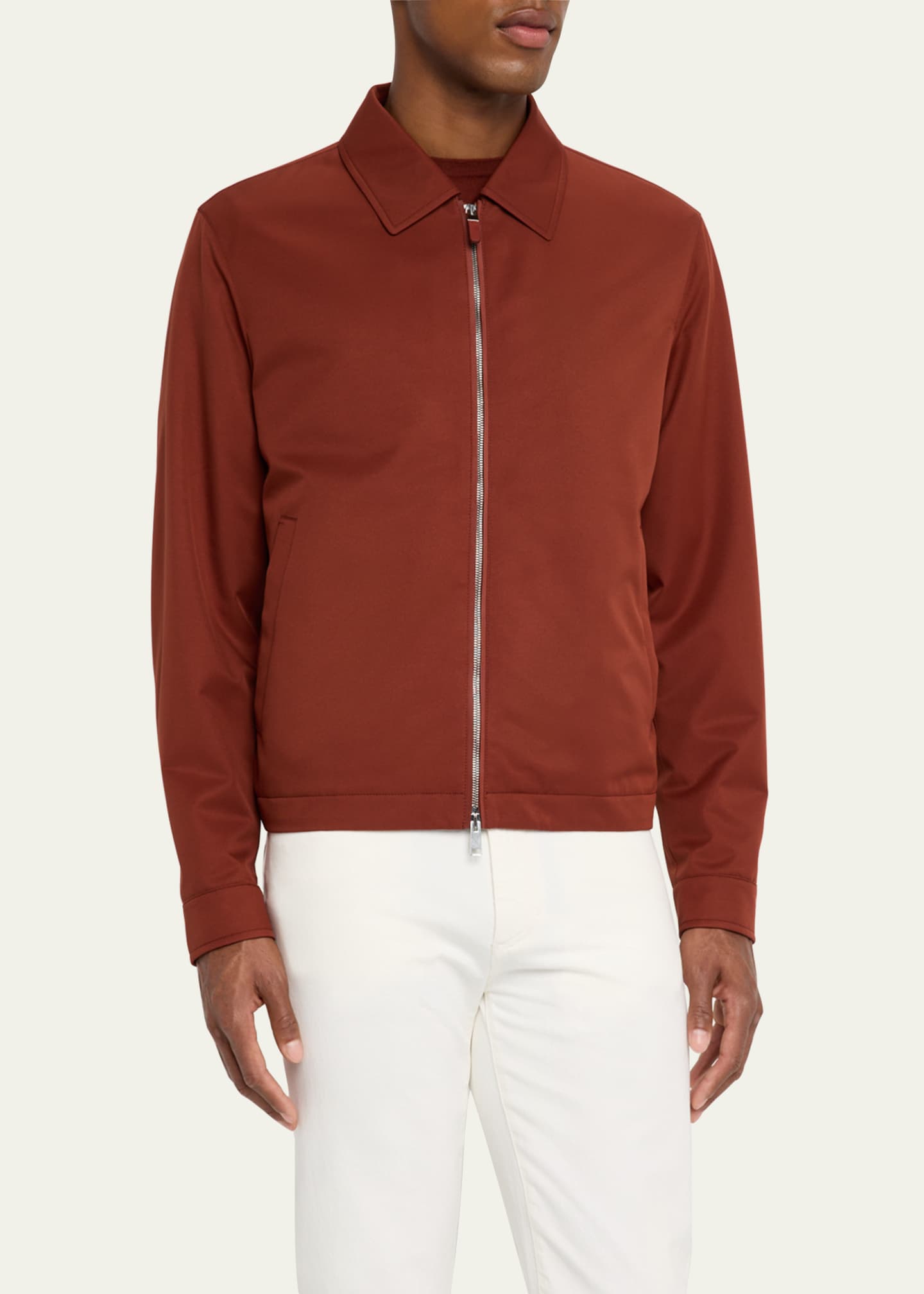 ZEGNA Men's Microfiber Full-Zip Blouson Image 4 of 5