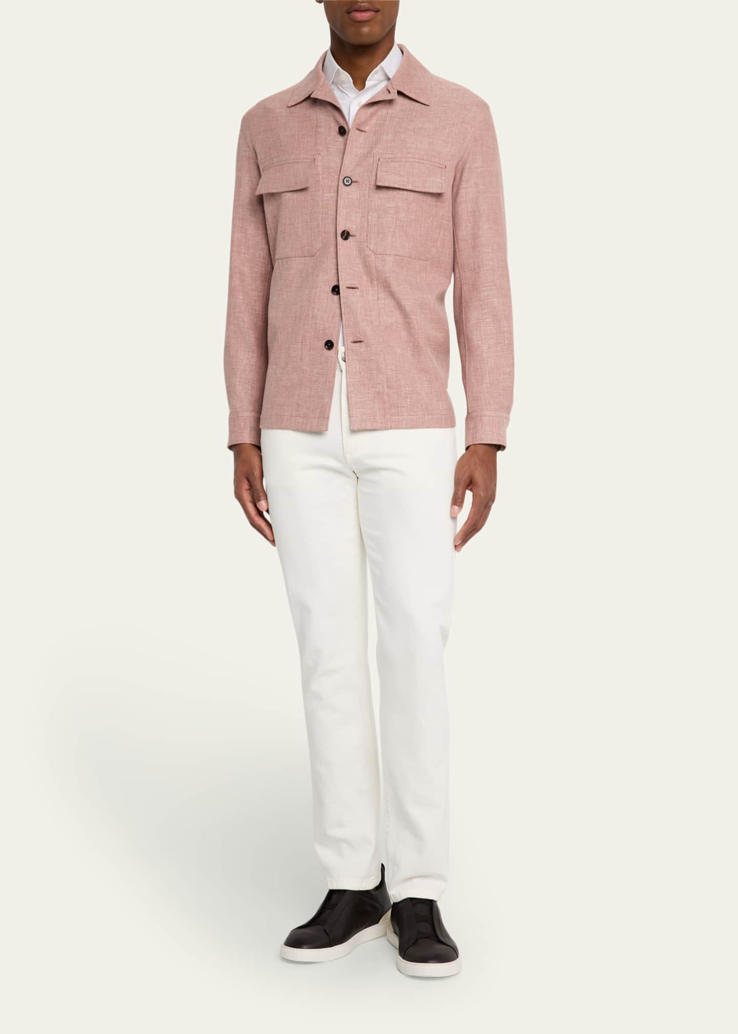 ZEGNA Men's Melange Overshirt Image 2 of 5