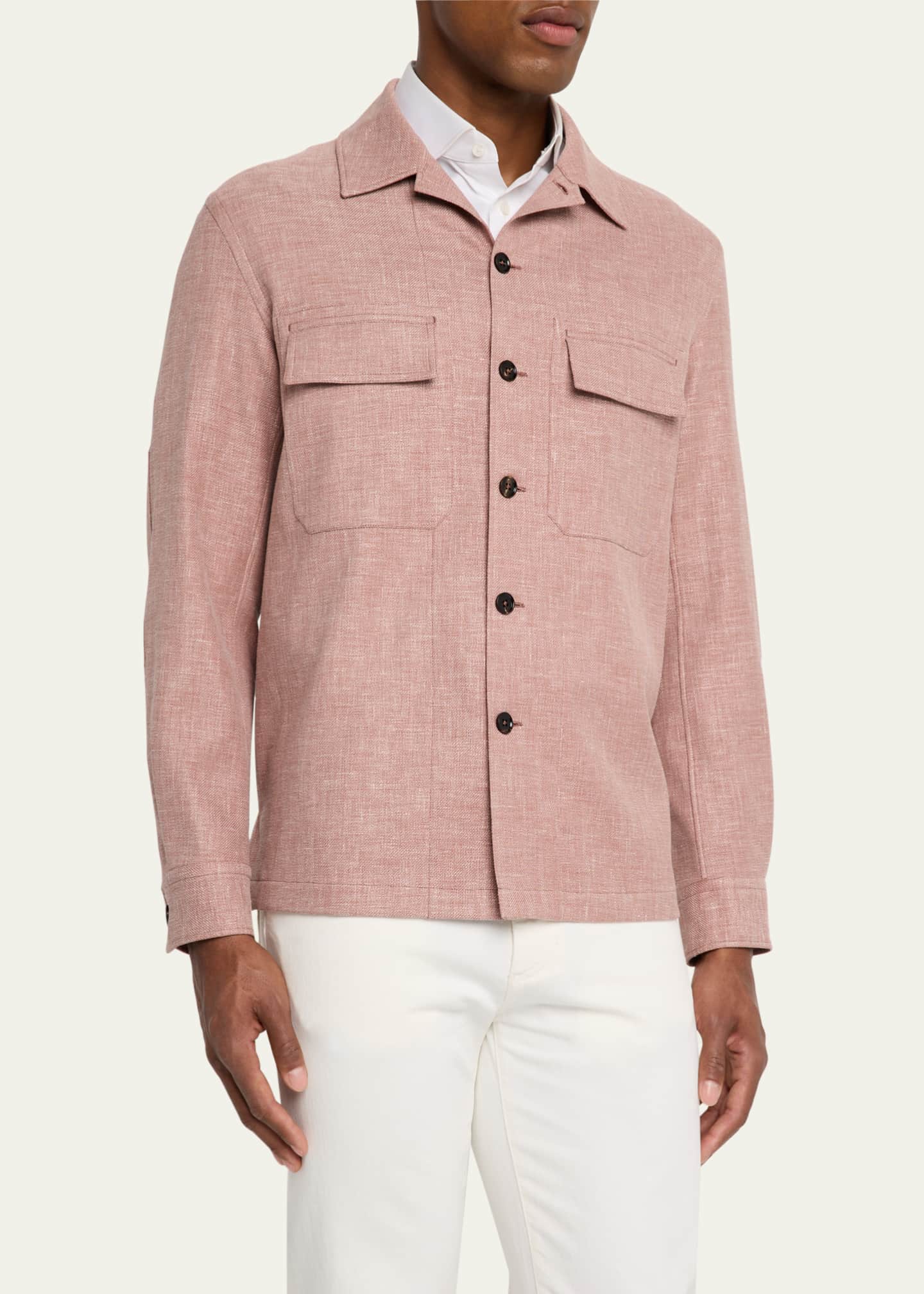 ZEGNA Men's Melange Overshirt Image 4 of 5