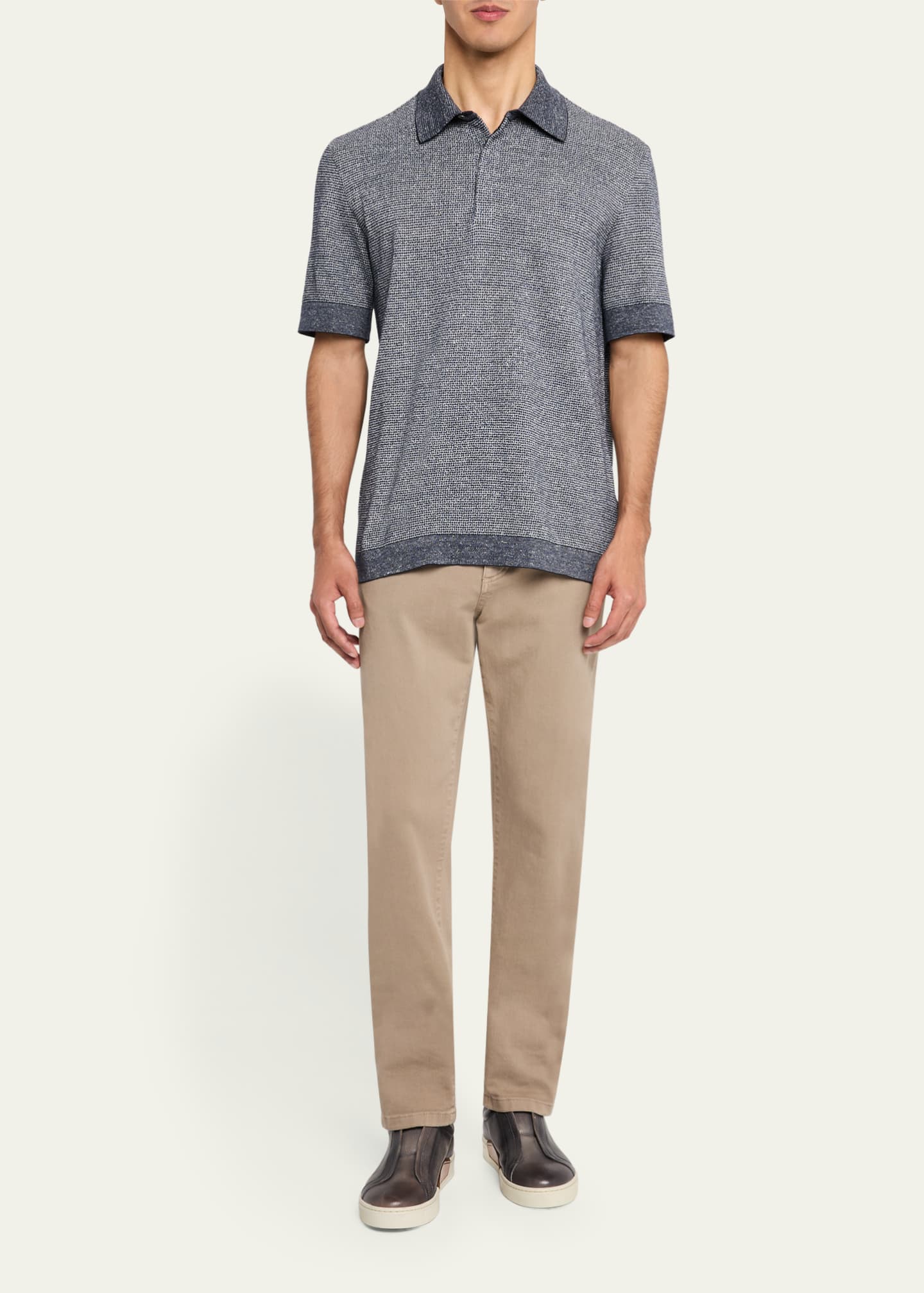 ZEGNA Men's Heathered Polo Image 2 of 5