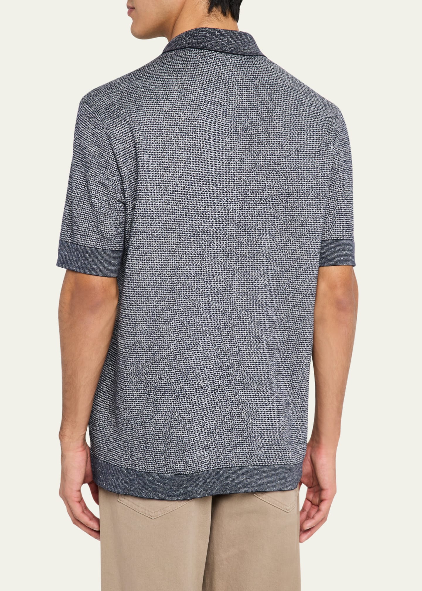 ZEGNA Men's Heathered Polo Image 3 of 5