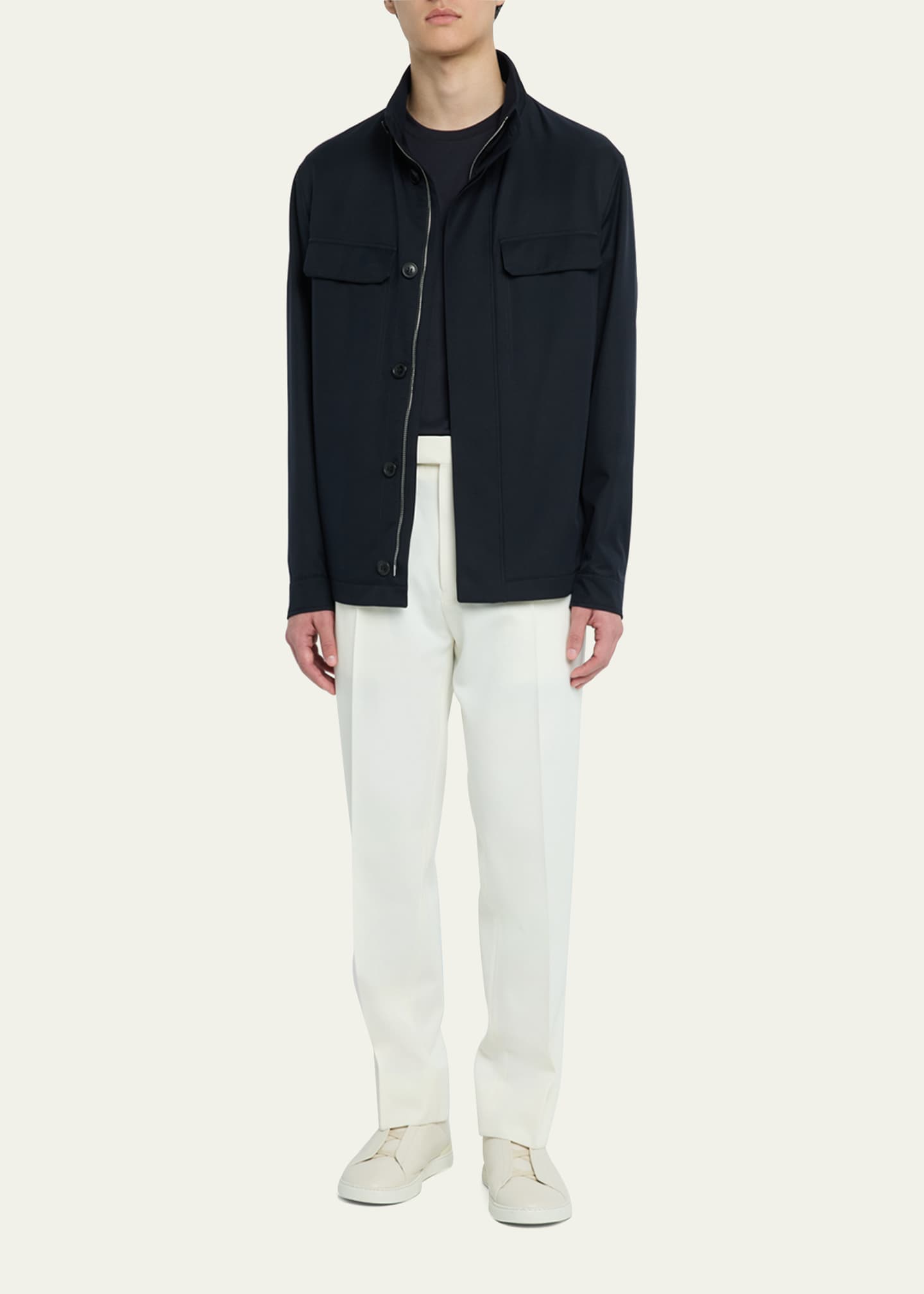 ZEGNA Men's Cotton Crewneck T-Shirt Image 2 of 5