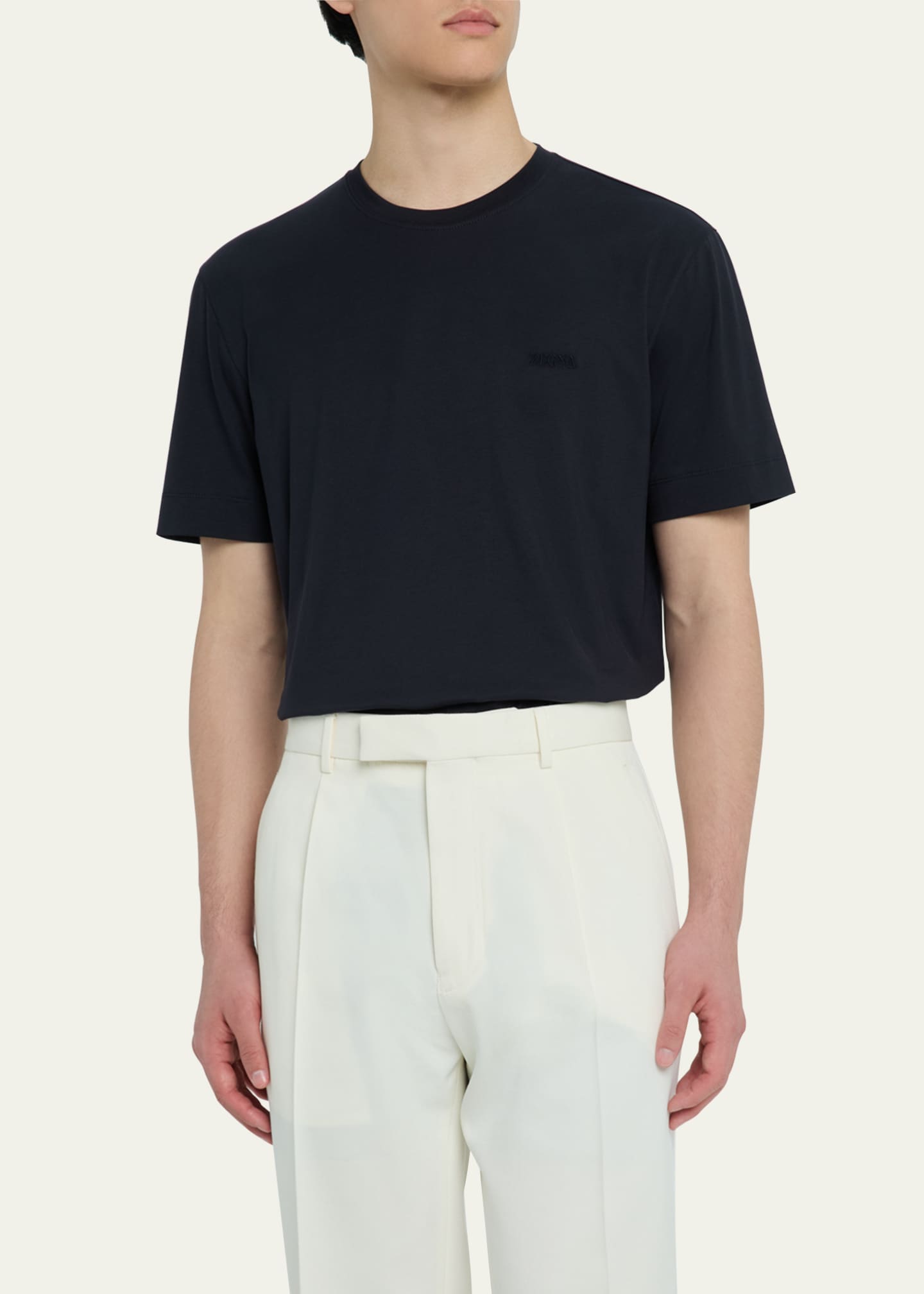 ZEGNA Men's Cotton Crewneck T-Shirt Image 4 of 5