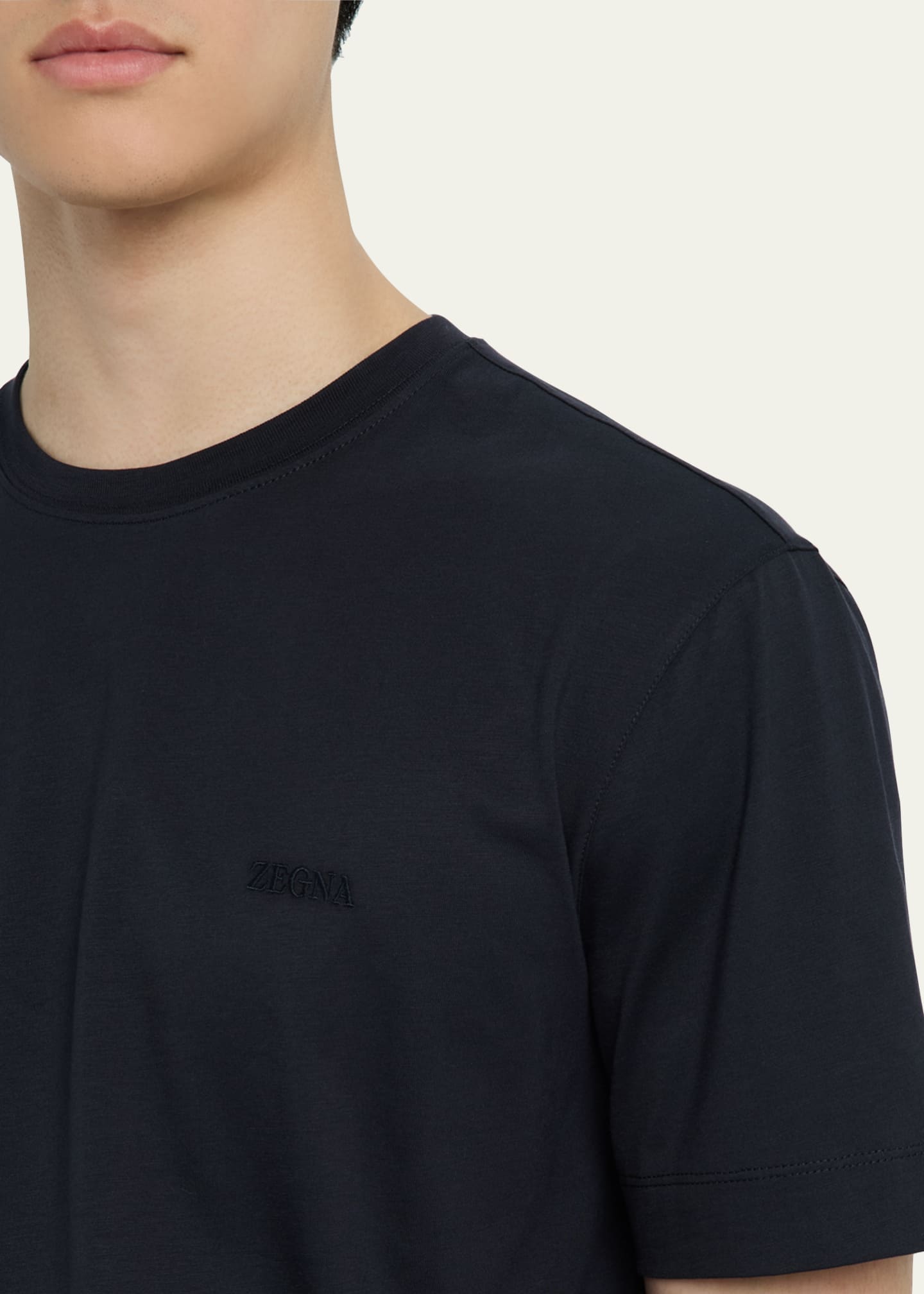 ZEGNA Men's Cotton Crewneck T-Shirt Image 5 of 5