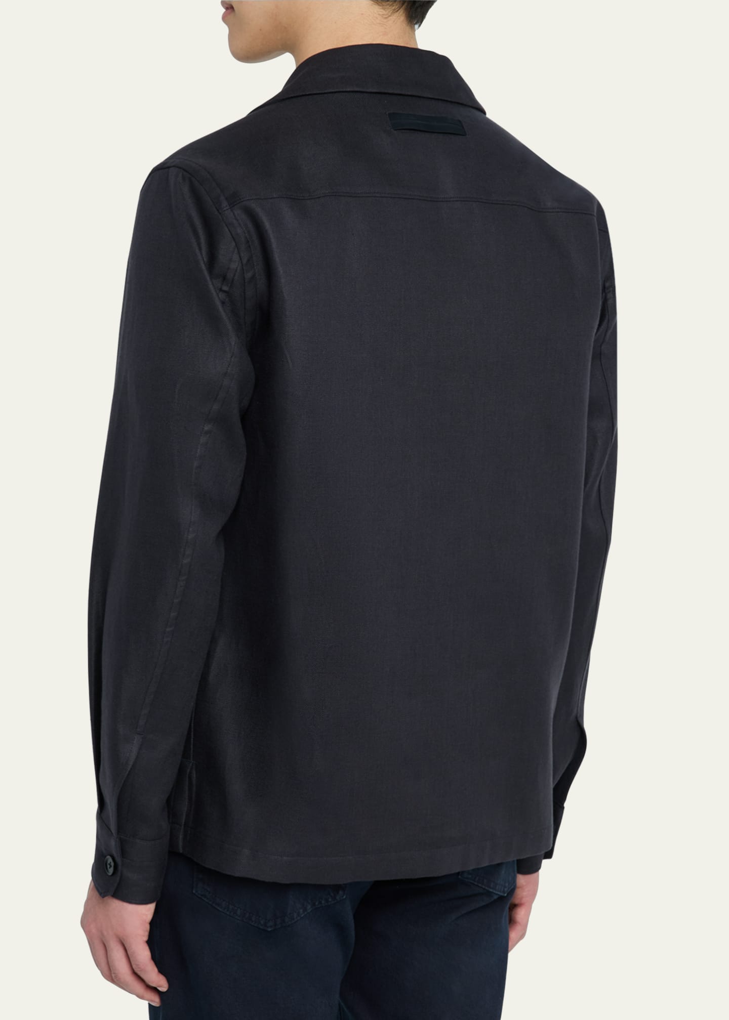 ZEGNA Men's Oasi Linen Overshirt Image 3 of 5