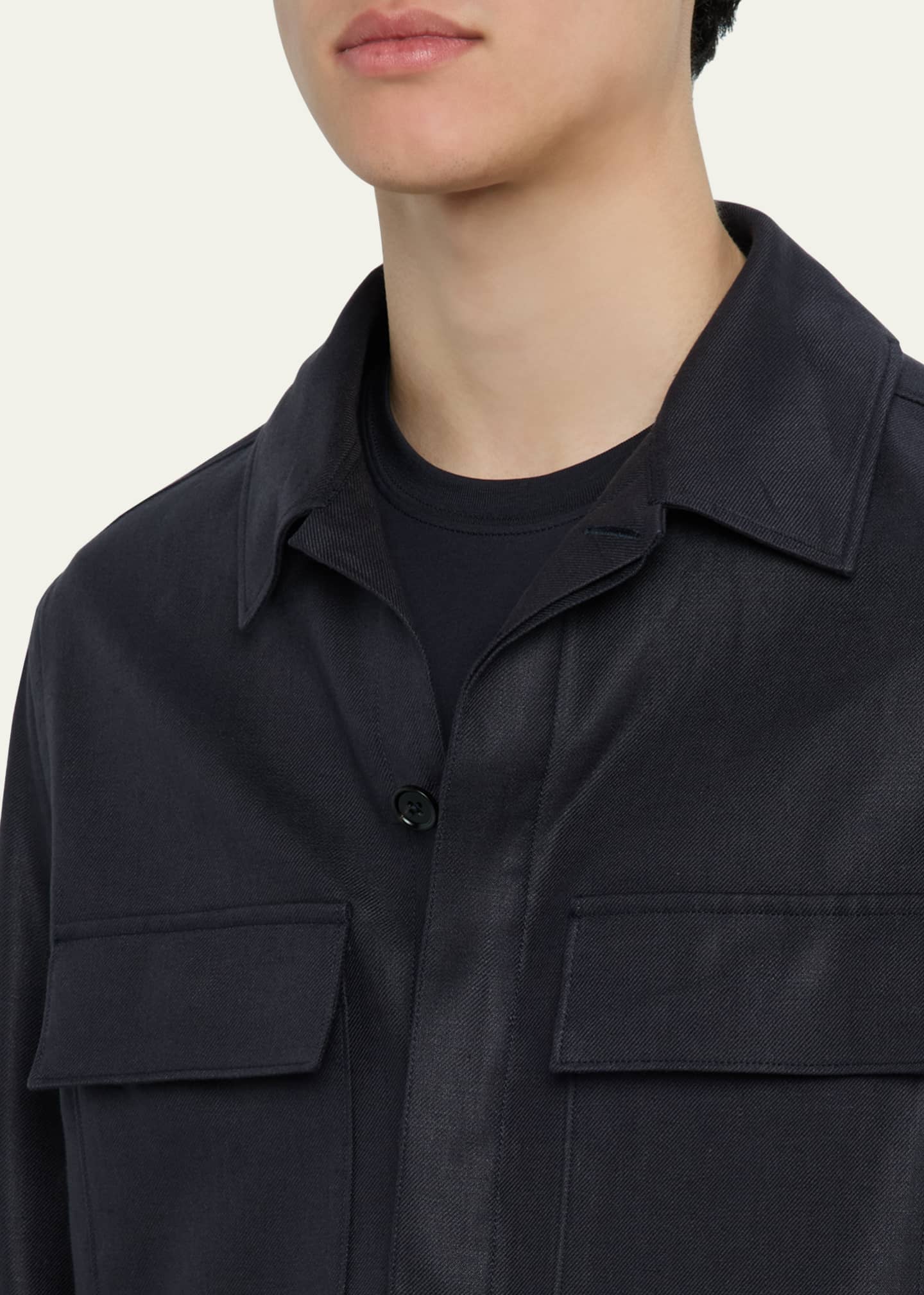 ZEGNA Men's Oasi Linen Overshirt Image 5 of 5