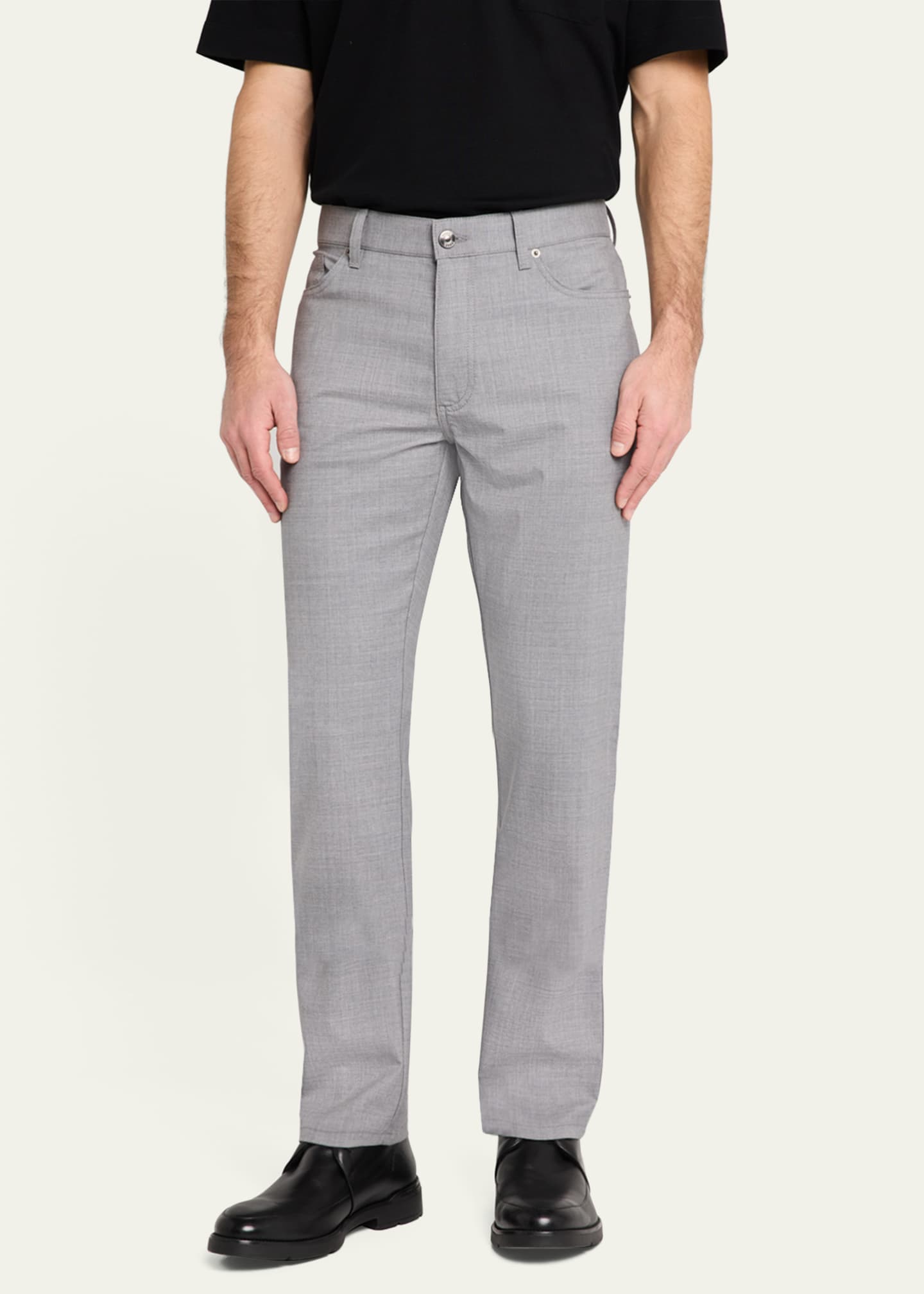 ZEGNA Men's Wool Five-Pocket Pants Image 4 of 5