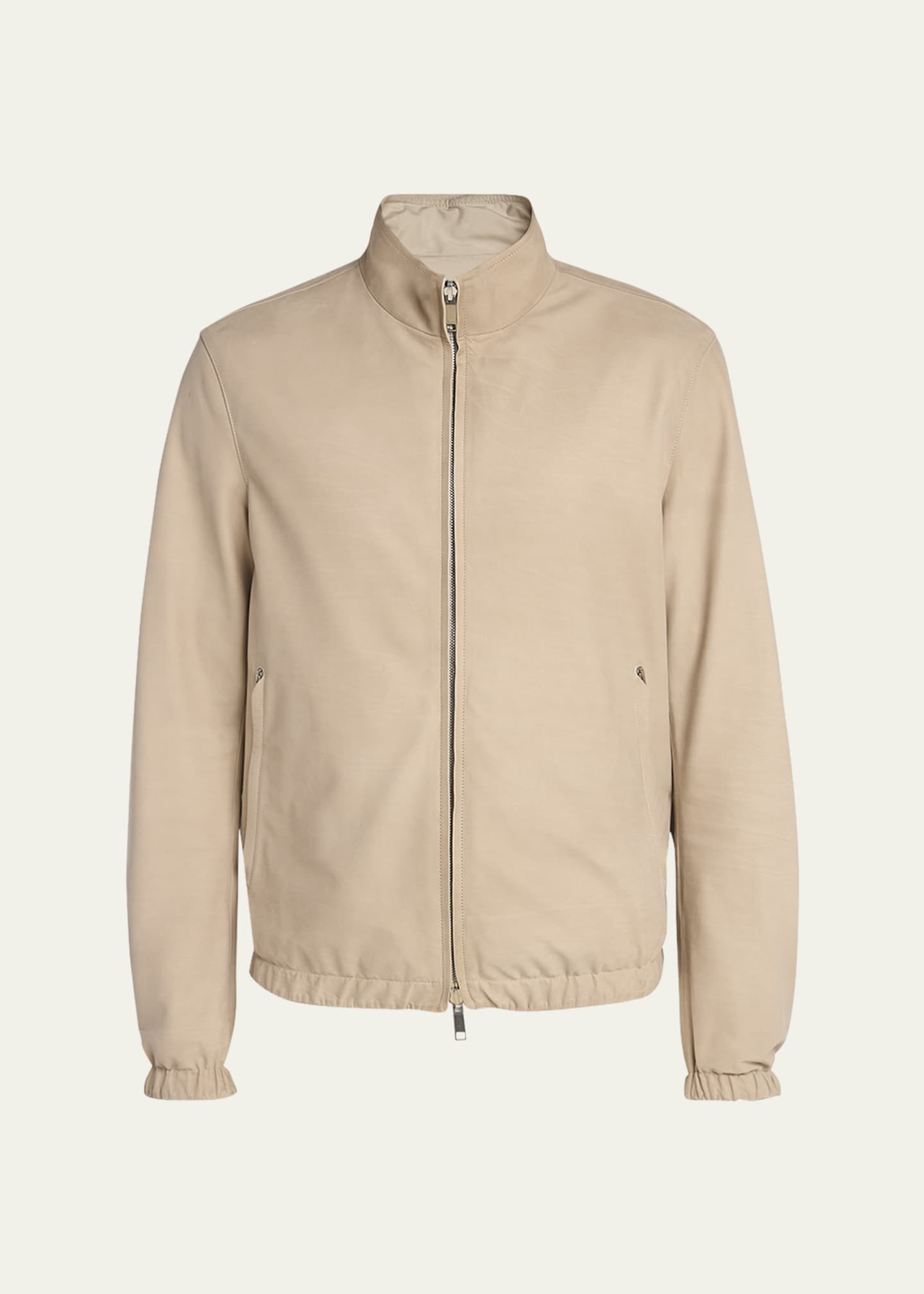 ZEGNA Men's Reversible Nubuck Full-Zip Blouson Image 1 of 5