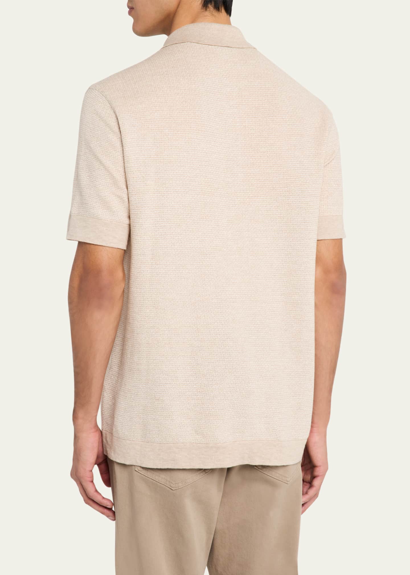 ZEGNA Men's Jacquard Polo Shirt Image 3 of 5