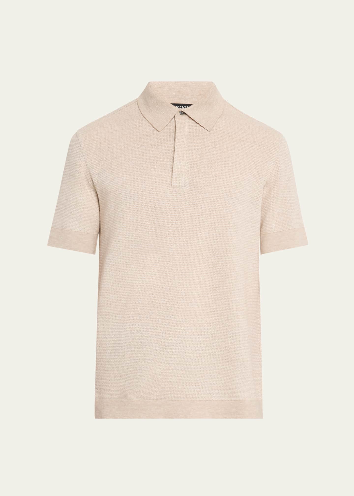 ZEGNA Men's Jacquard Polo Shirt Image 1 of 5