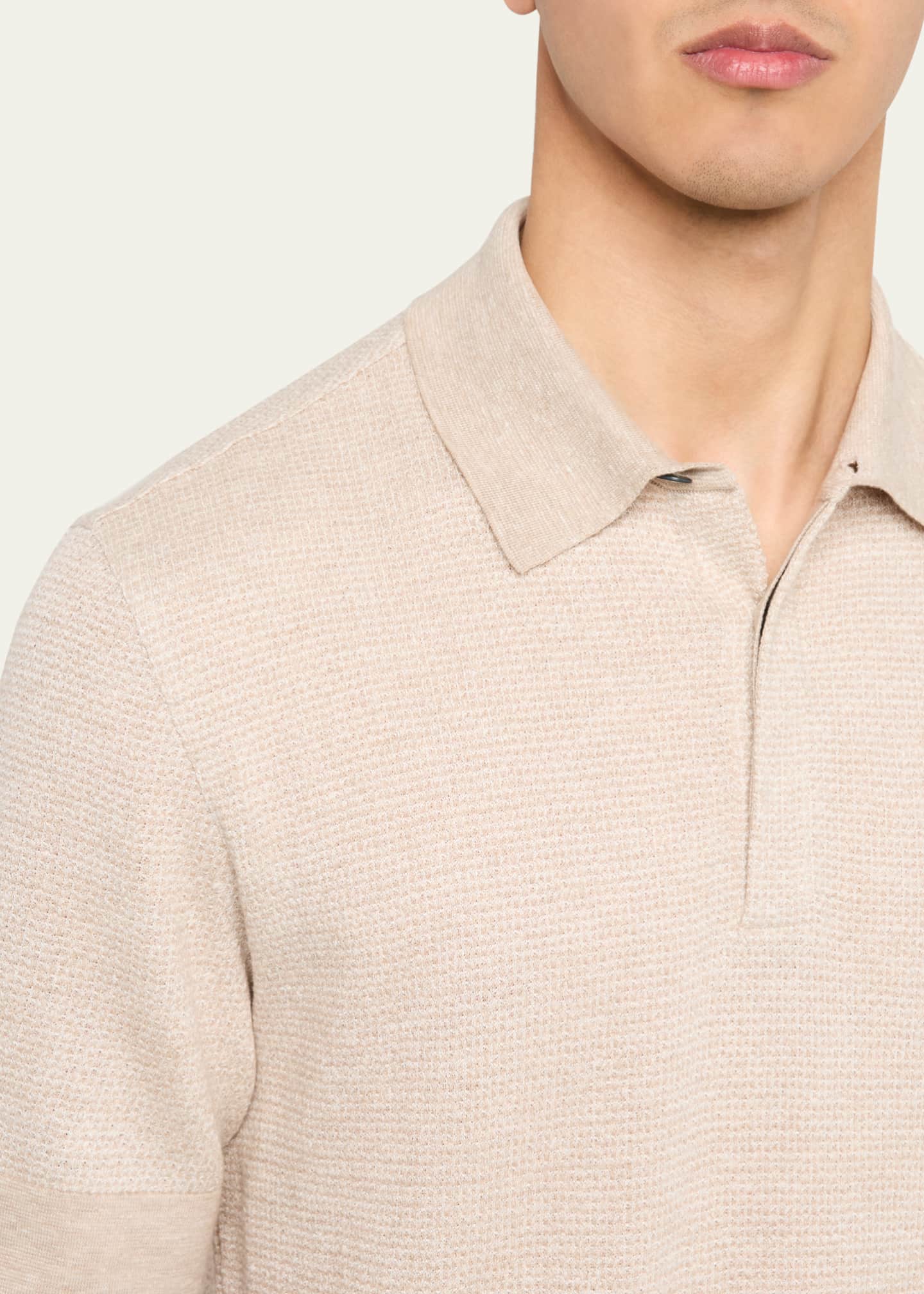 ZEGNA Men's Jacquard Polo Shirt Image 5 of 5