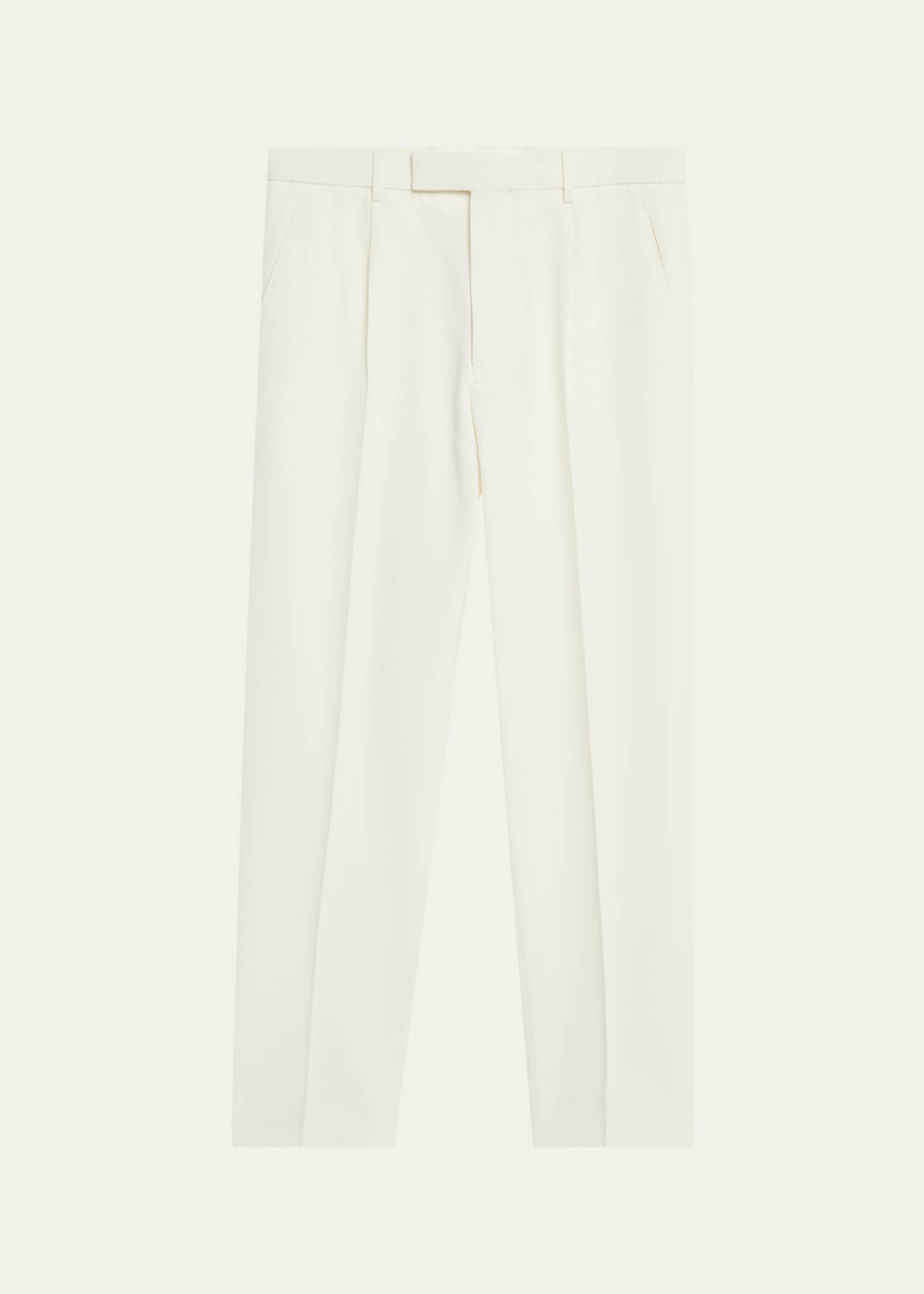 ZEGNA Men's Pleated Cotton-Wool Pants Image 1 of 5