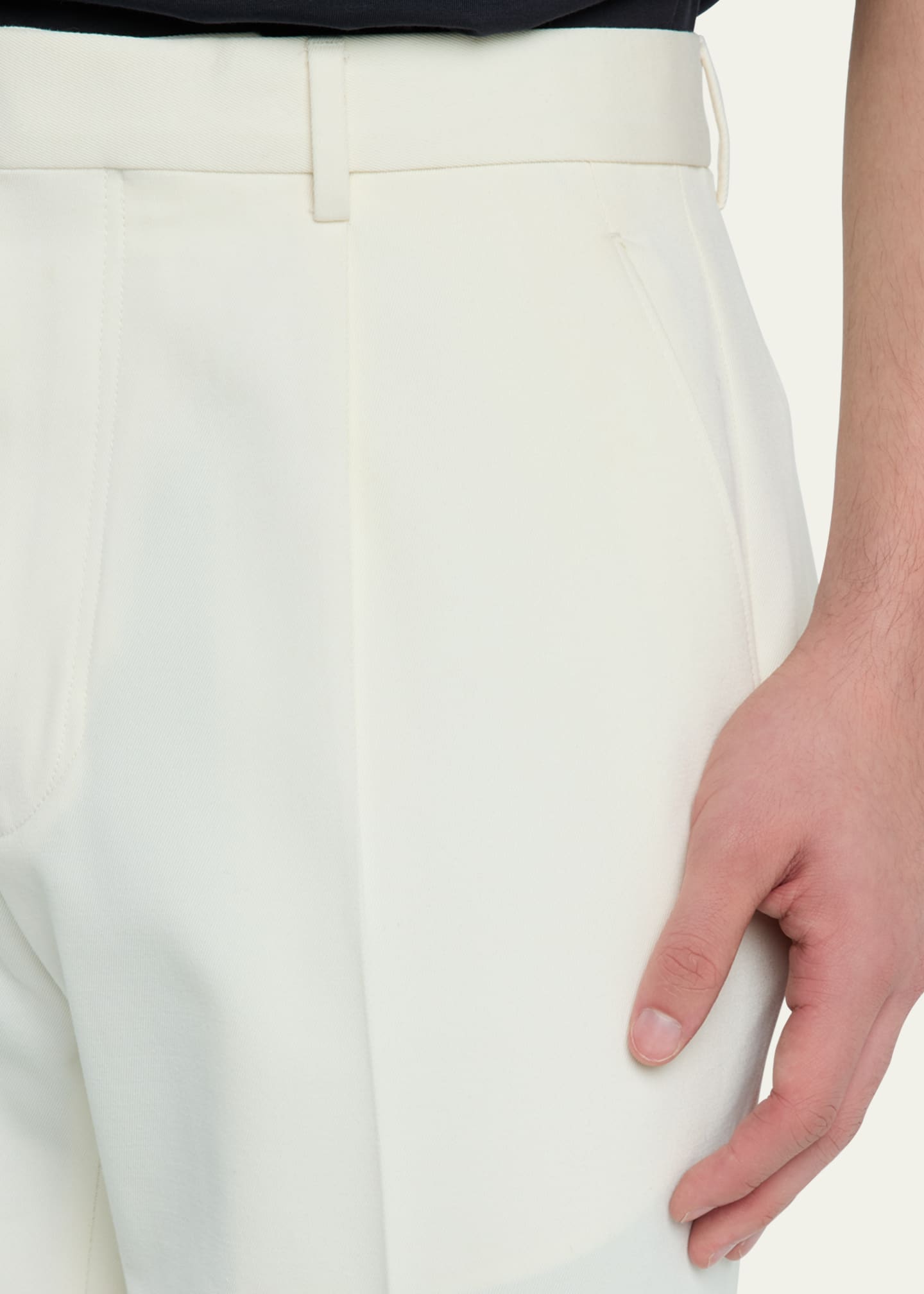 ZEGNA Men's Pleated Cotton-Wool Pants Image 5 of 5